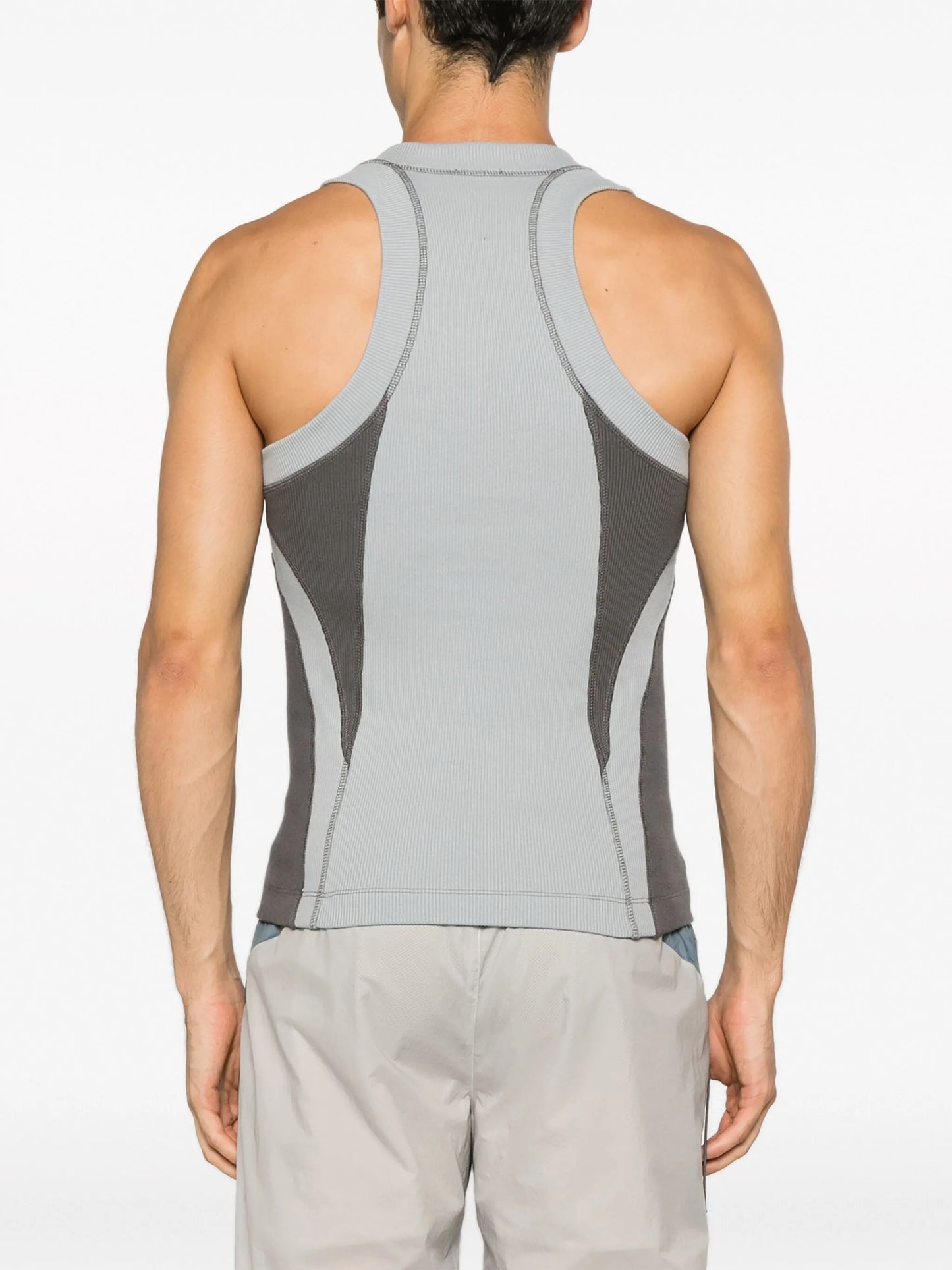 intarsia-knit compression tank top