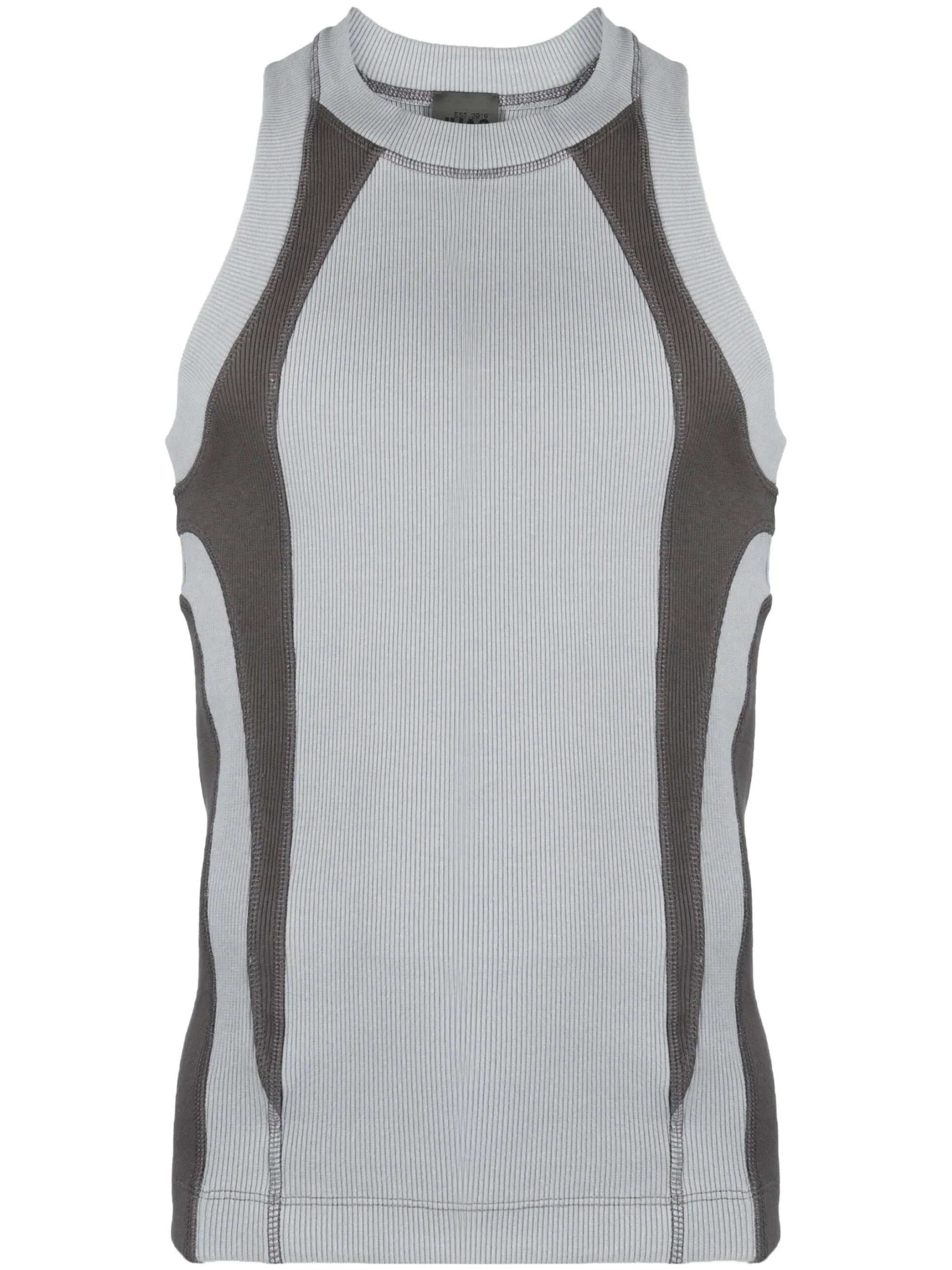 intarsia-knit compression tank top