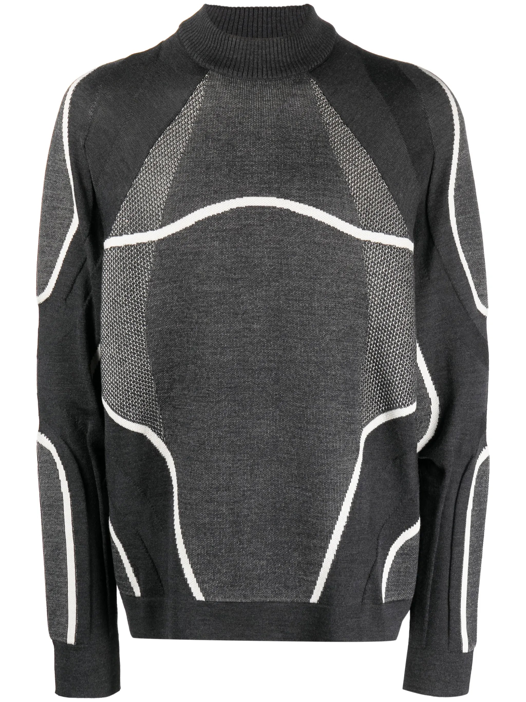 intarsia-knit merino-wool jumper
