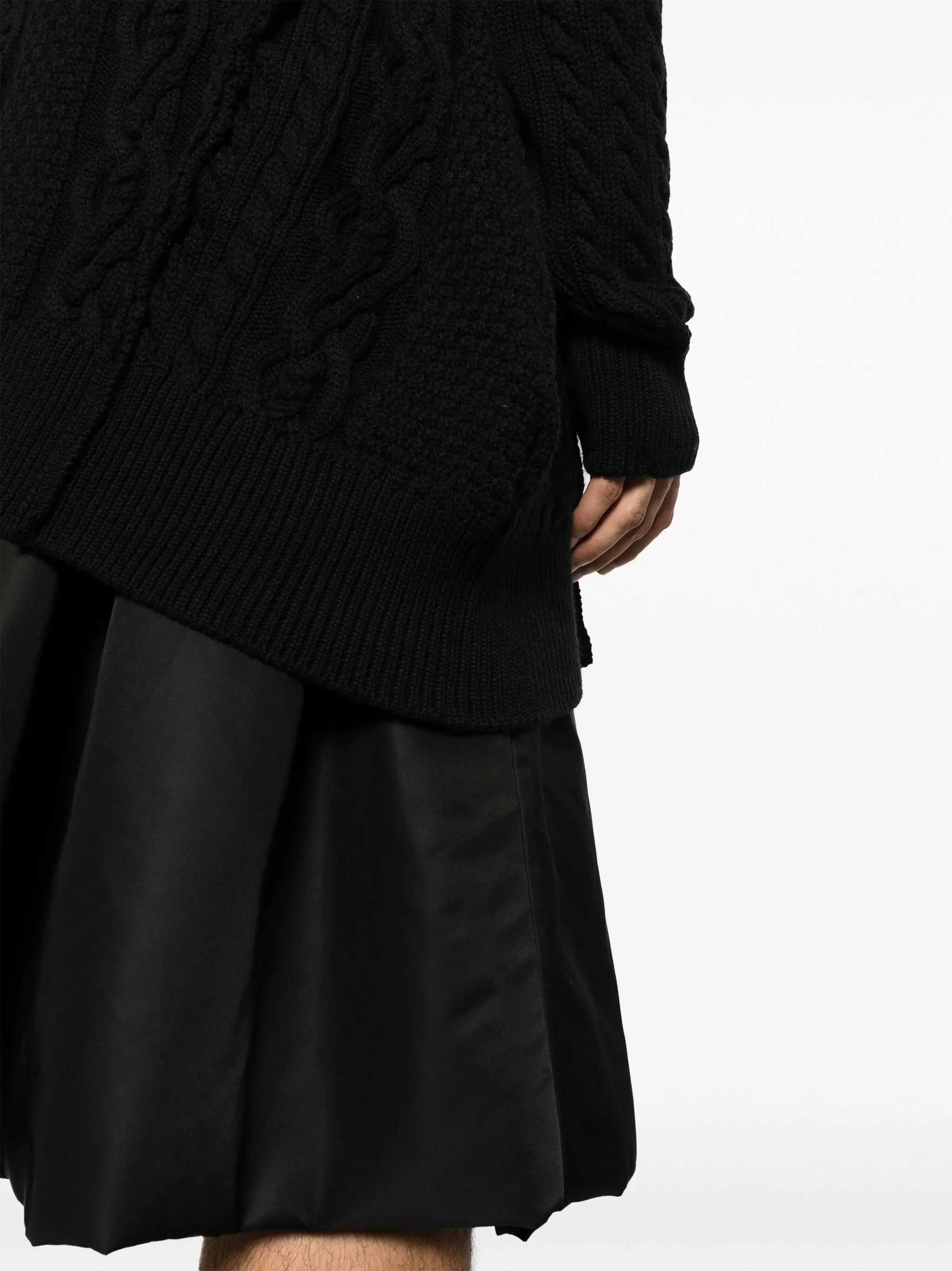 asymmetric cable-knit jumper