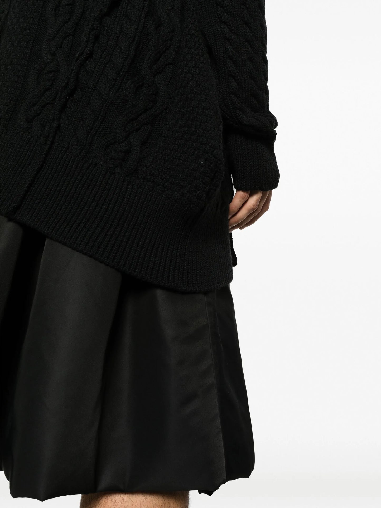 asymmetric cable-knit jumper