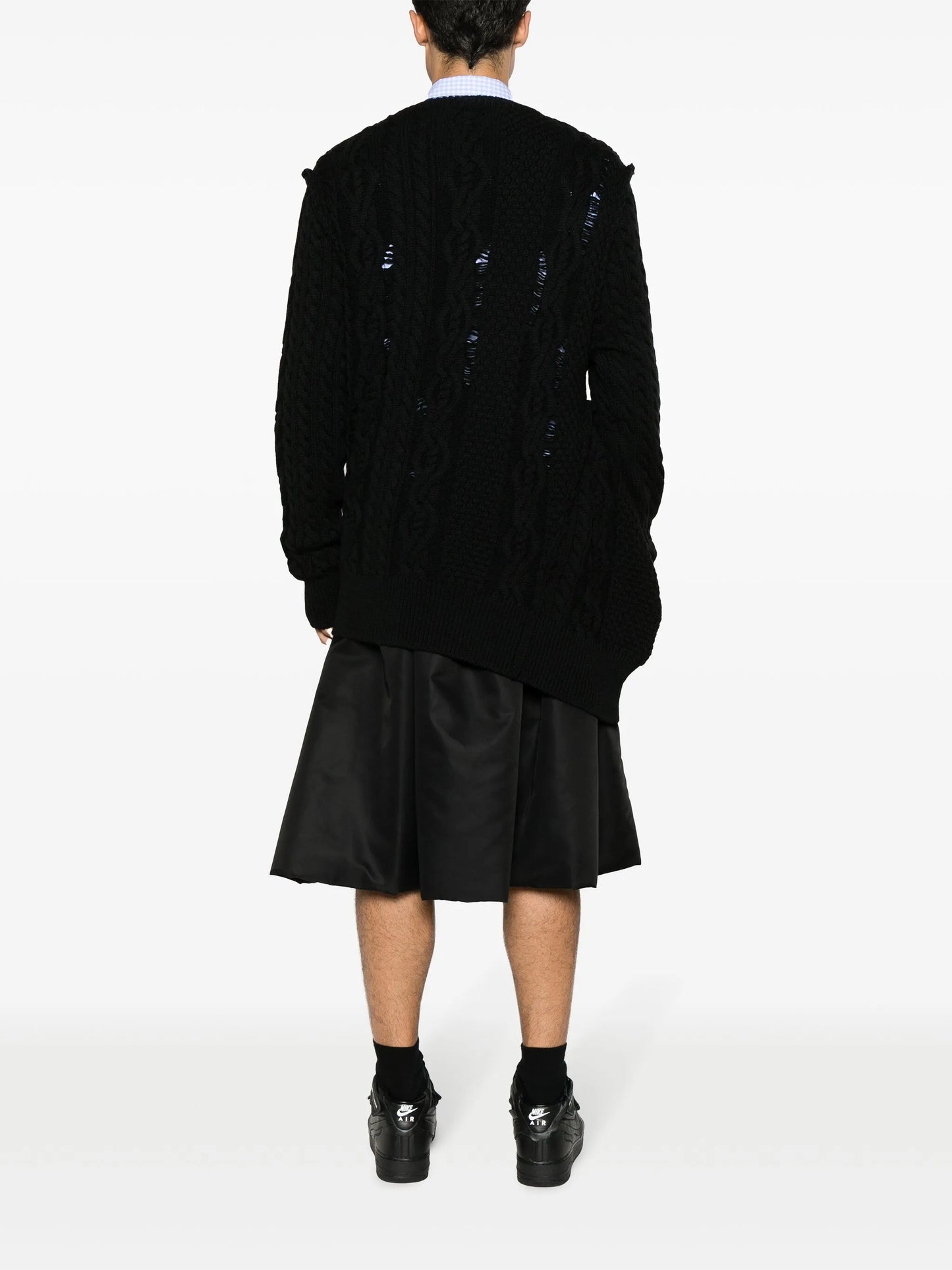 asymmetric cable-knit jumper