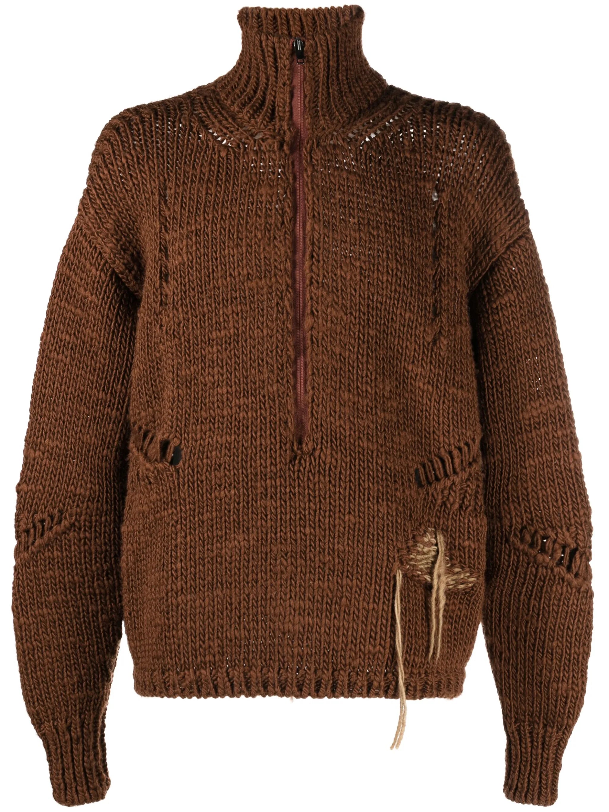 woven-logo wool jumper