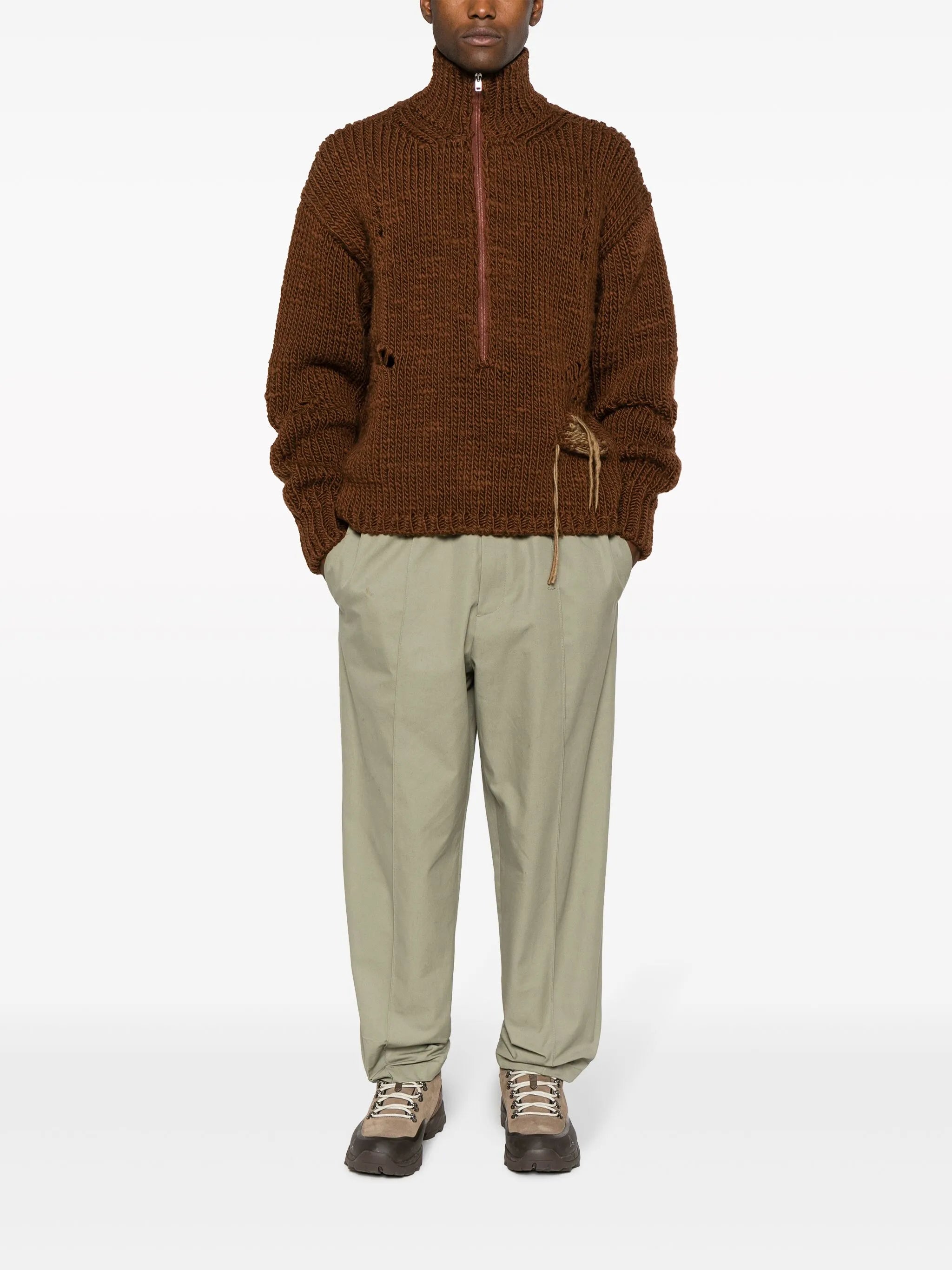 woven-logo wool jumper