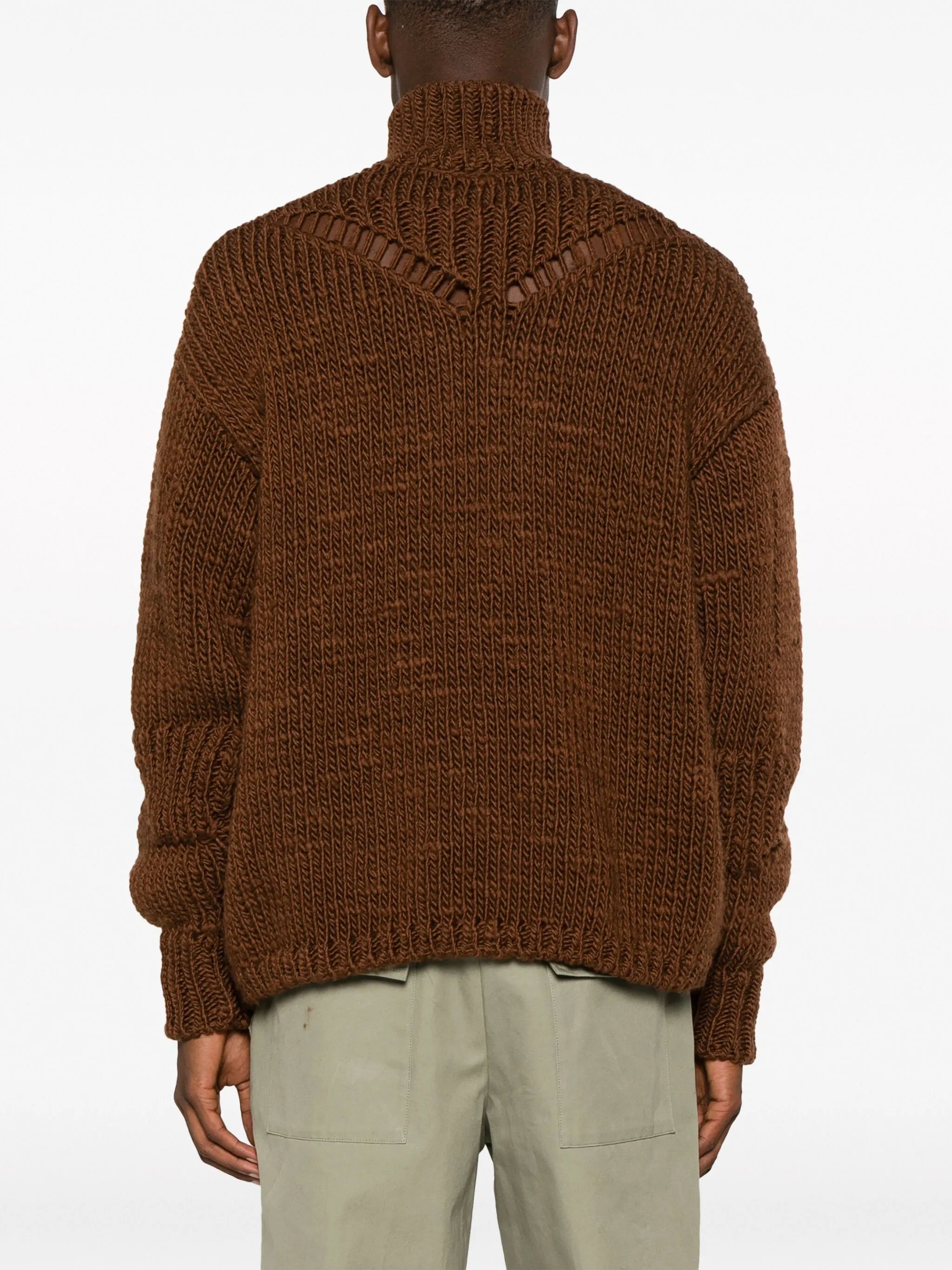 woven-logo wool jumper