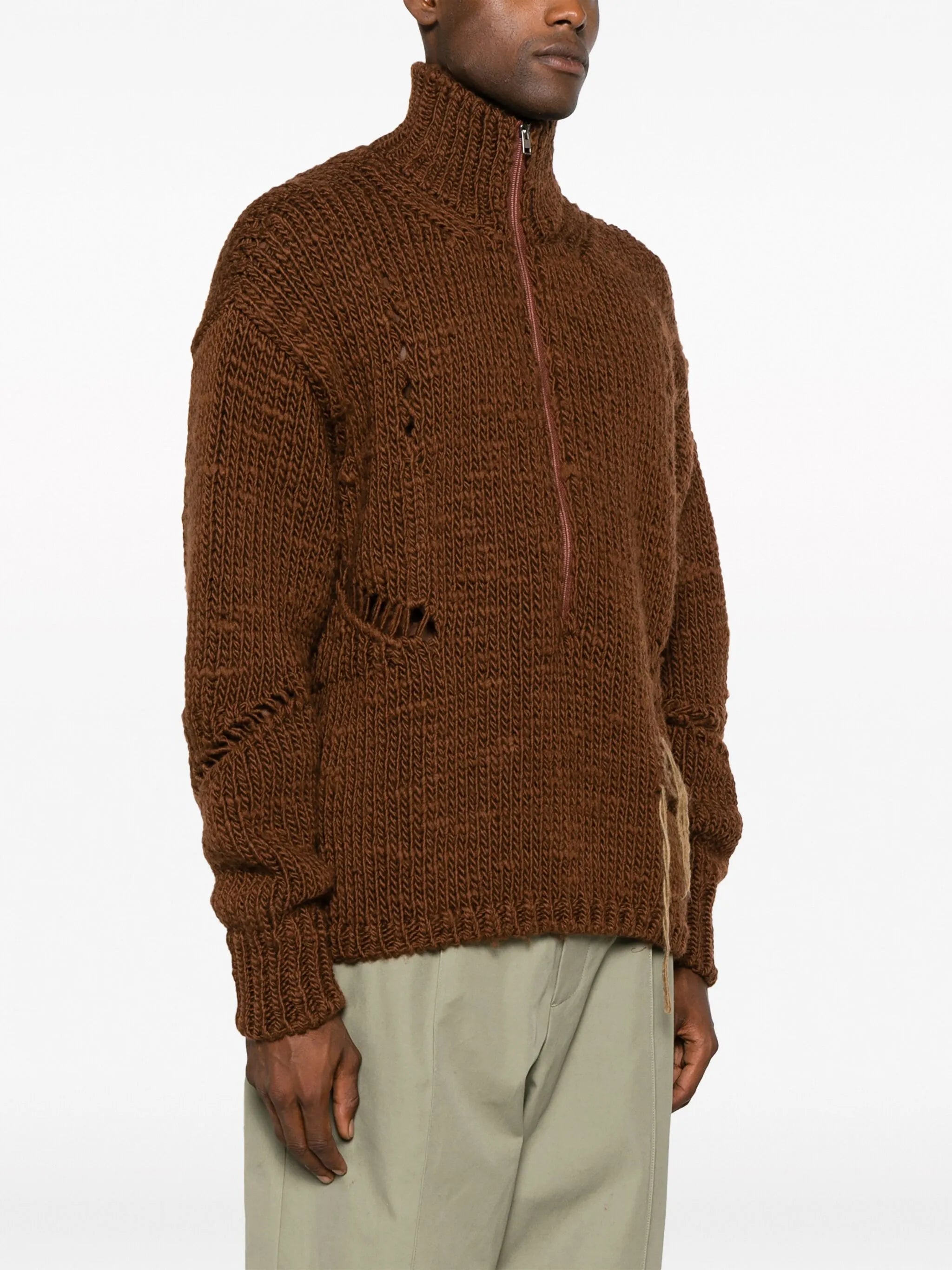 woven-logo wool jumper