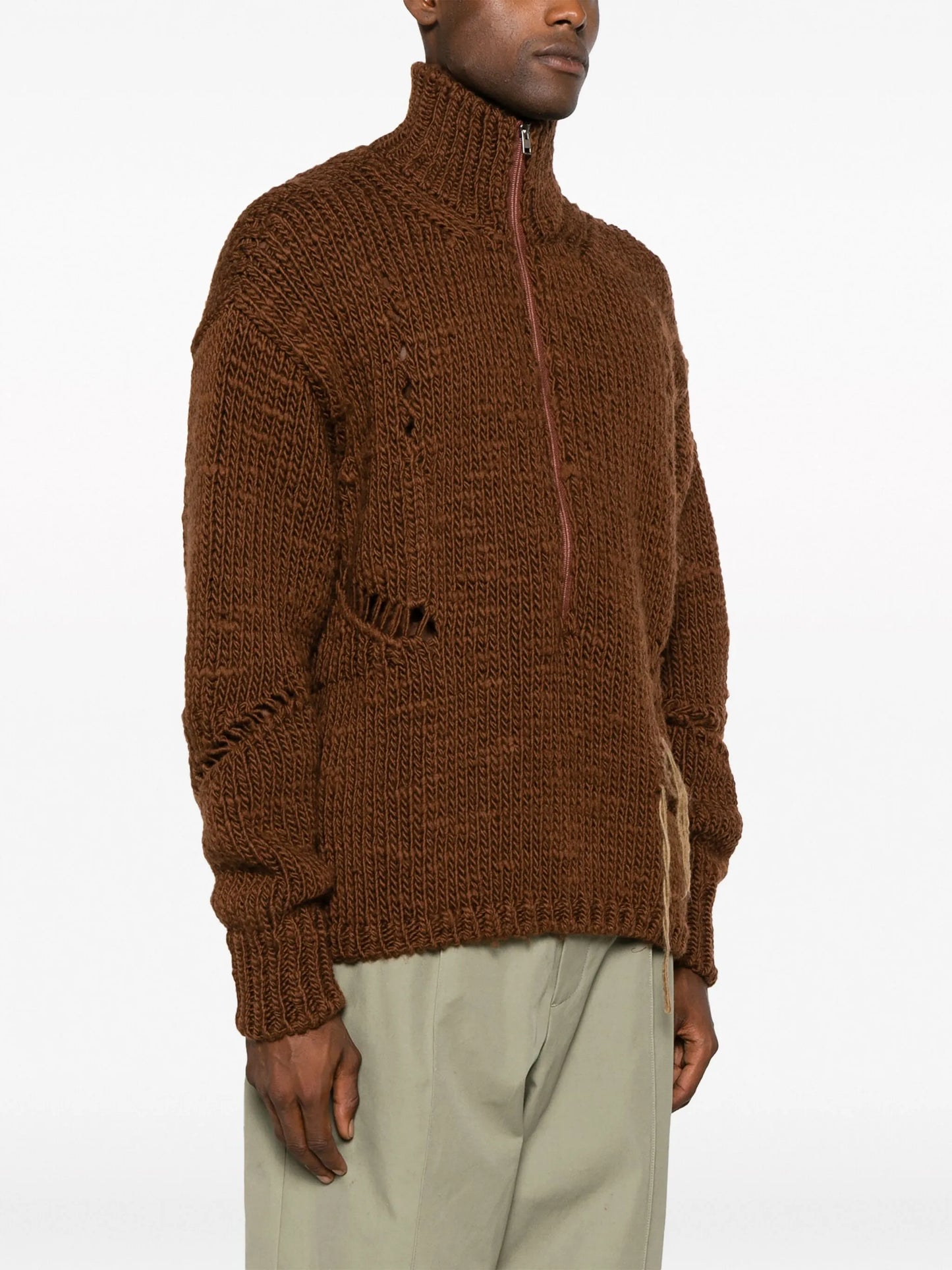 woven-logo wool jumper