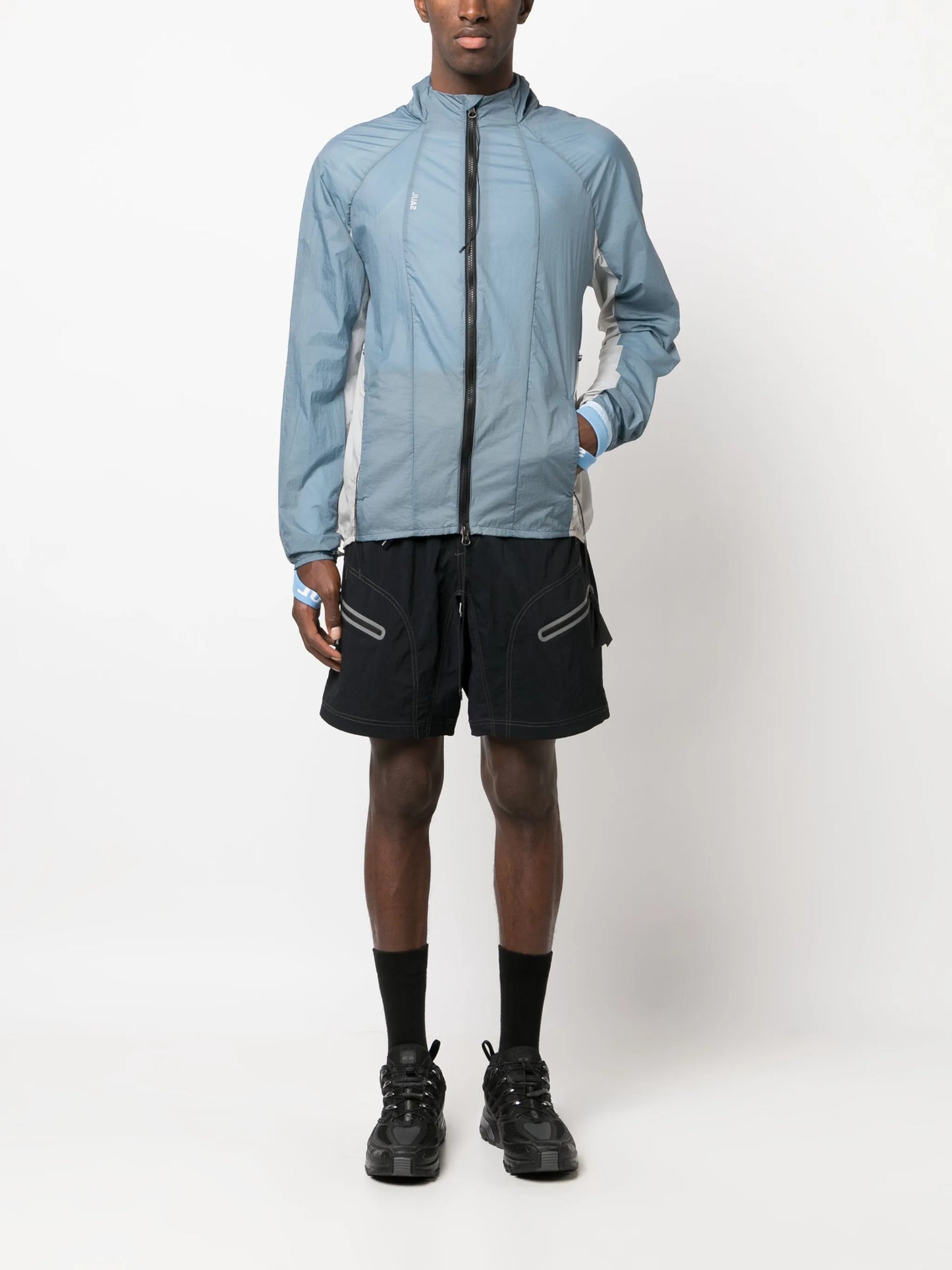 hooded zip-up lightweight jacket