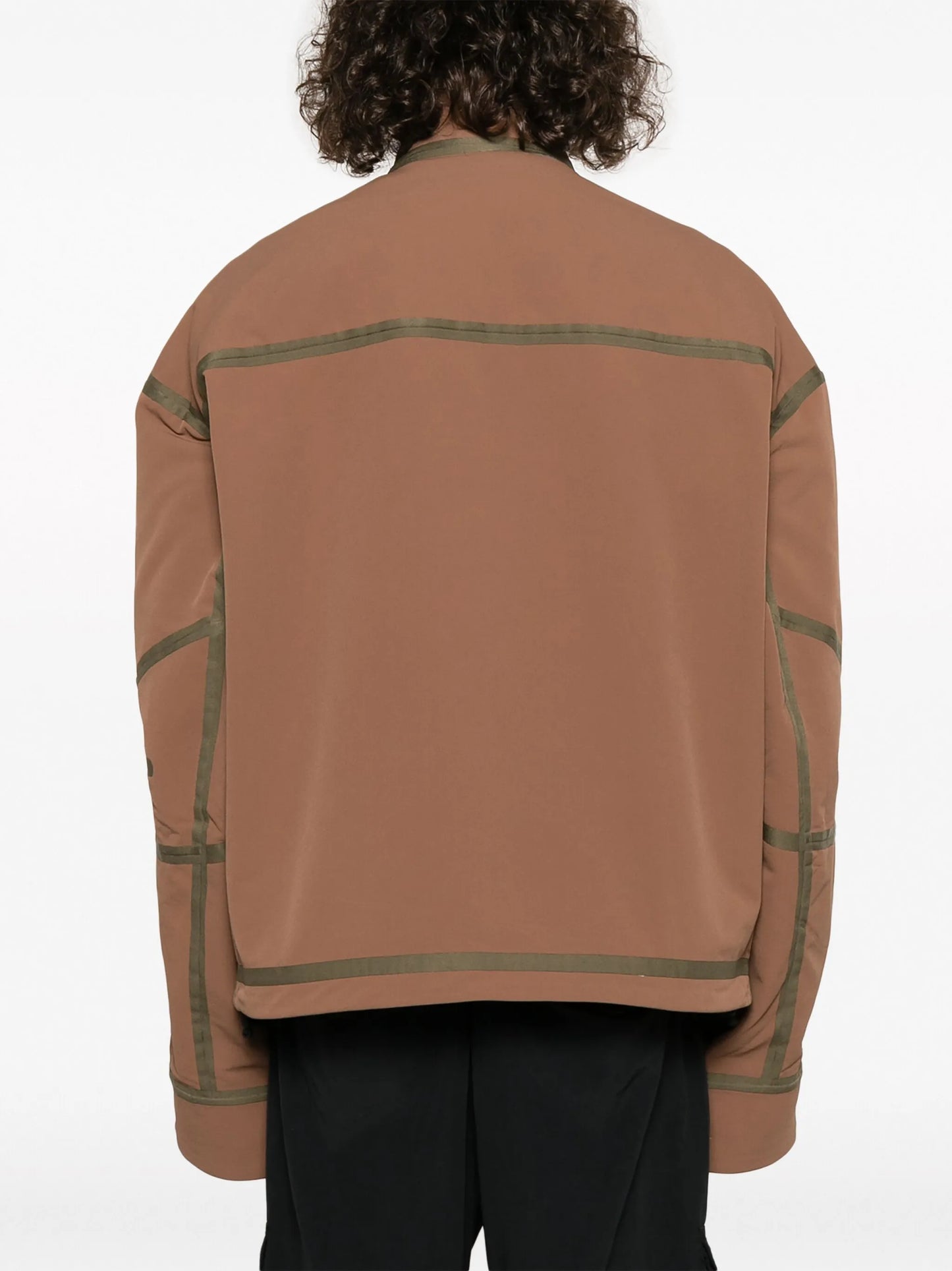 contrast-trim softshell hiking jacket