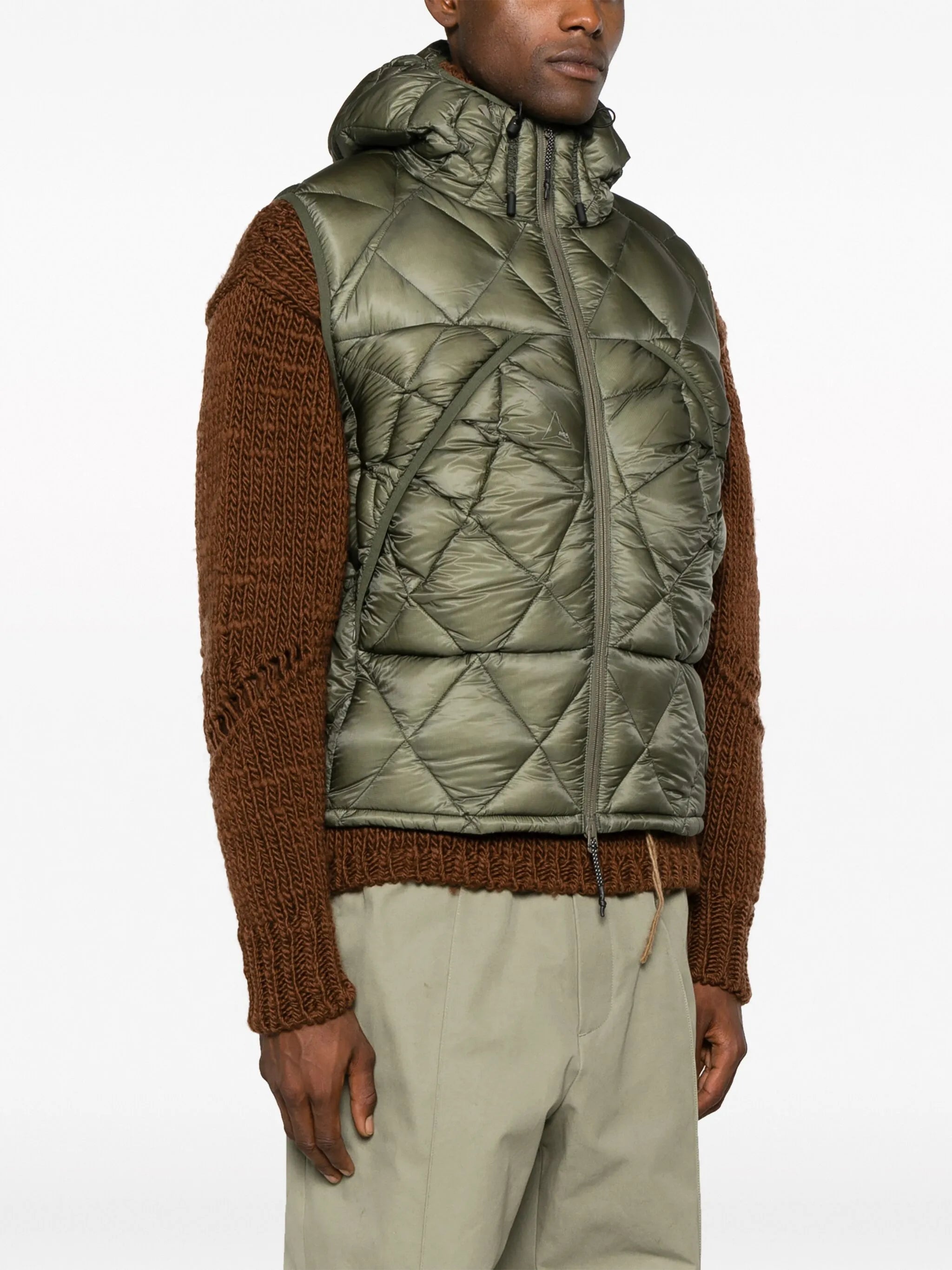 hooded padded gilet