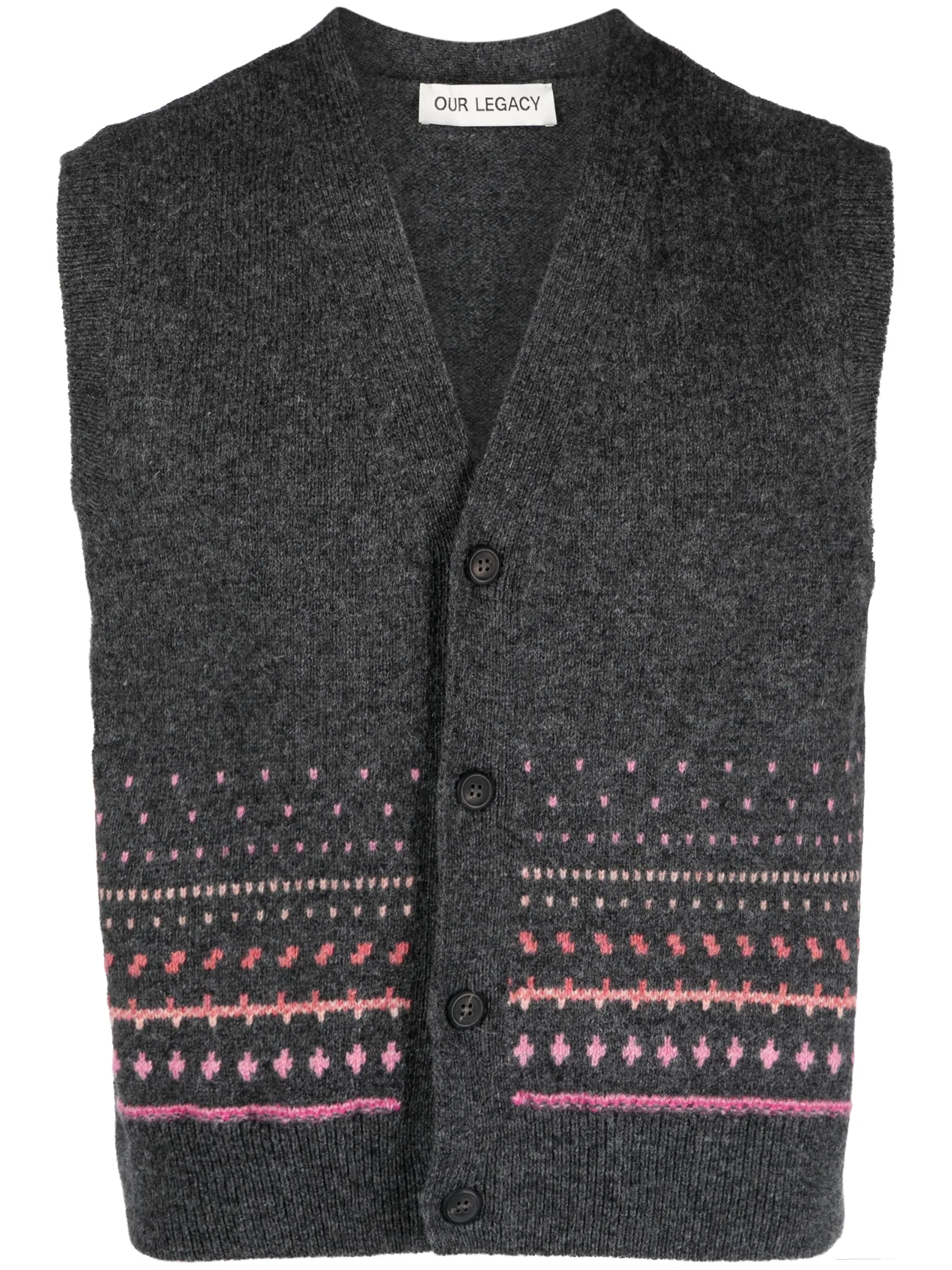 Rugart patterned-intarsia wool vest