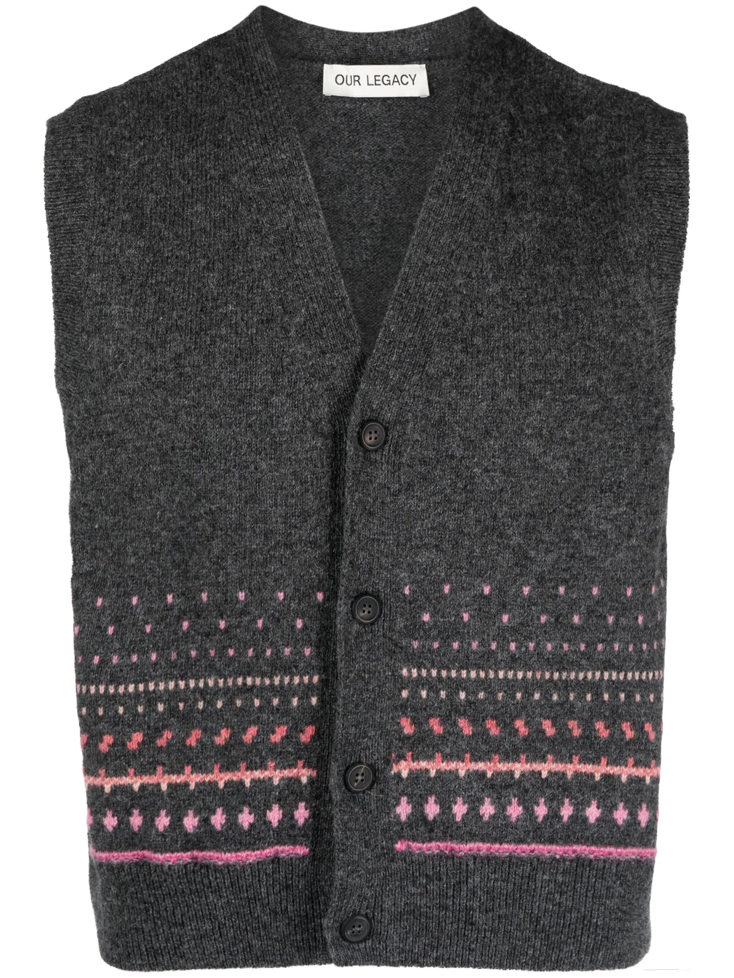 Rugart patterned-intarsia wool vest