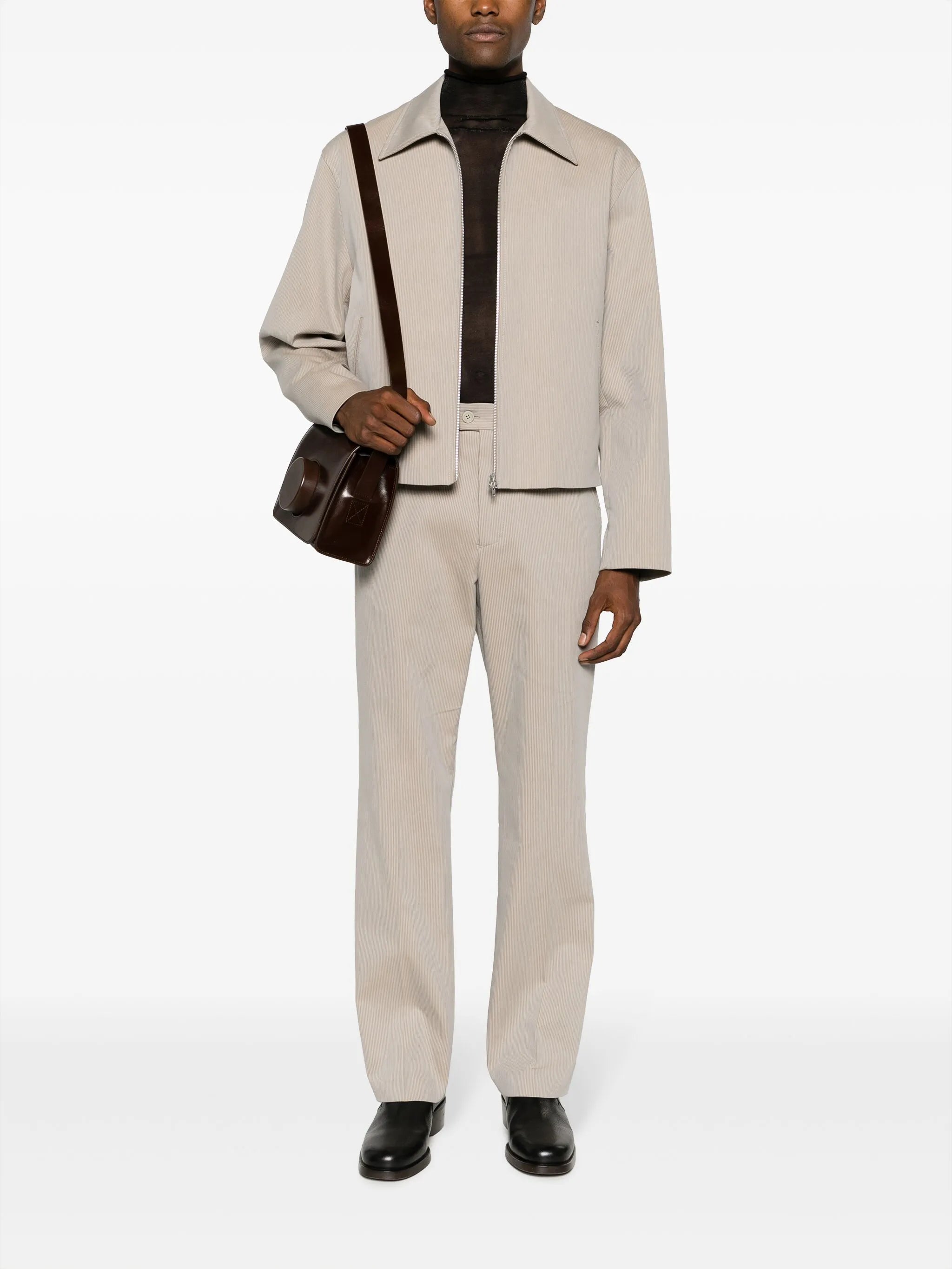 Mini corduroy zip-up jacket