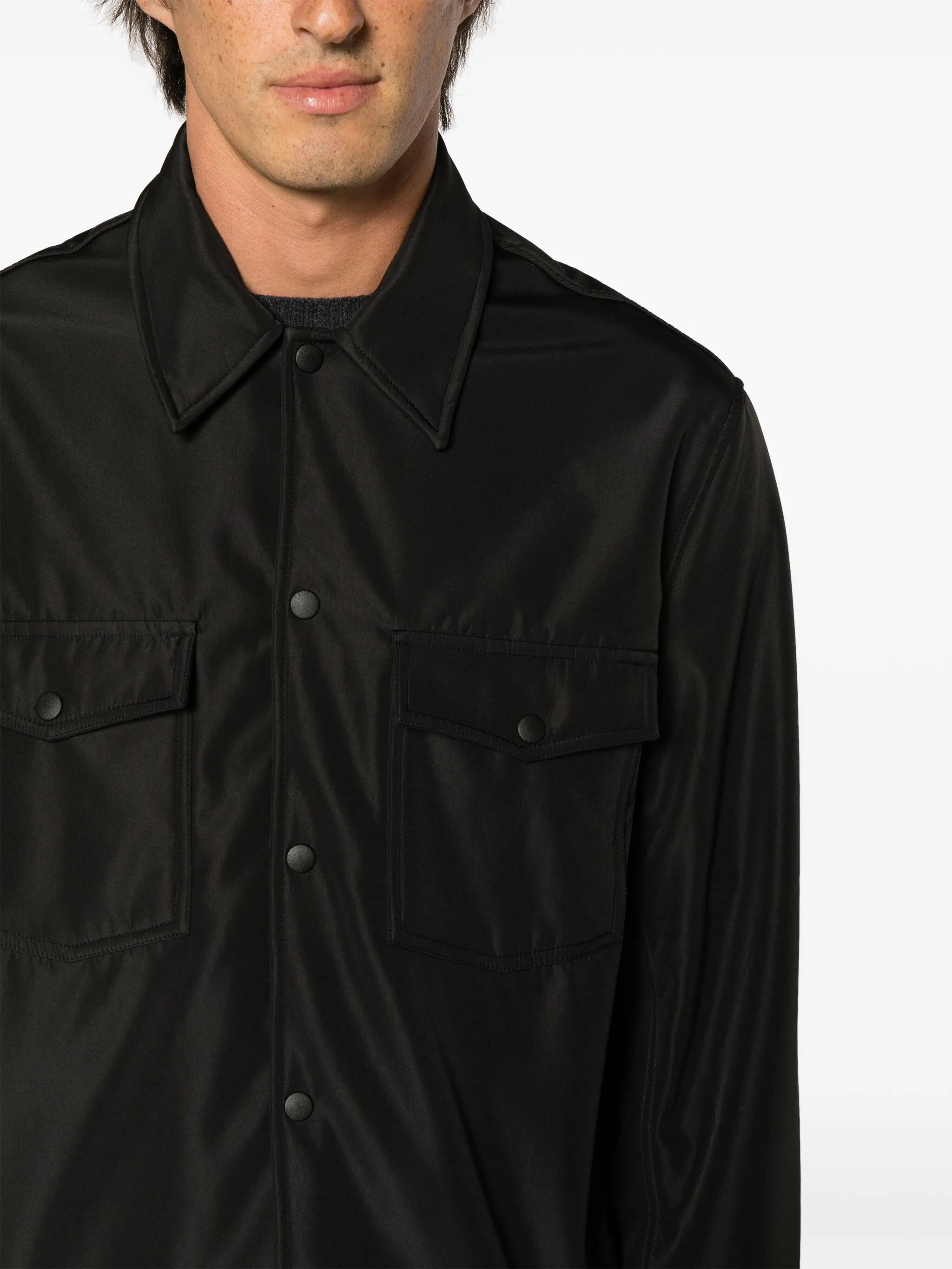 Evening Coach press-stud shirt jacket