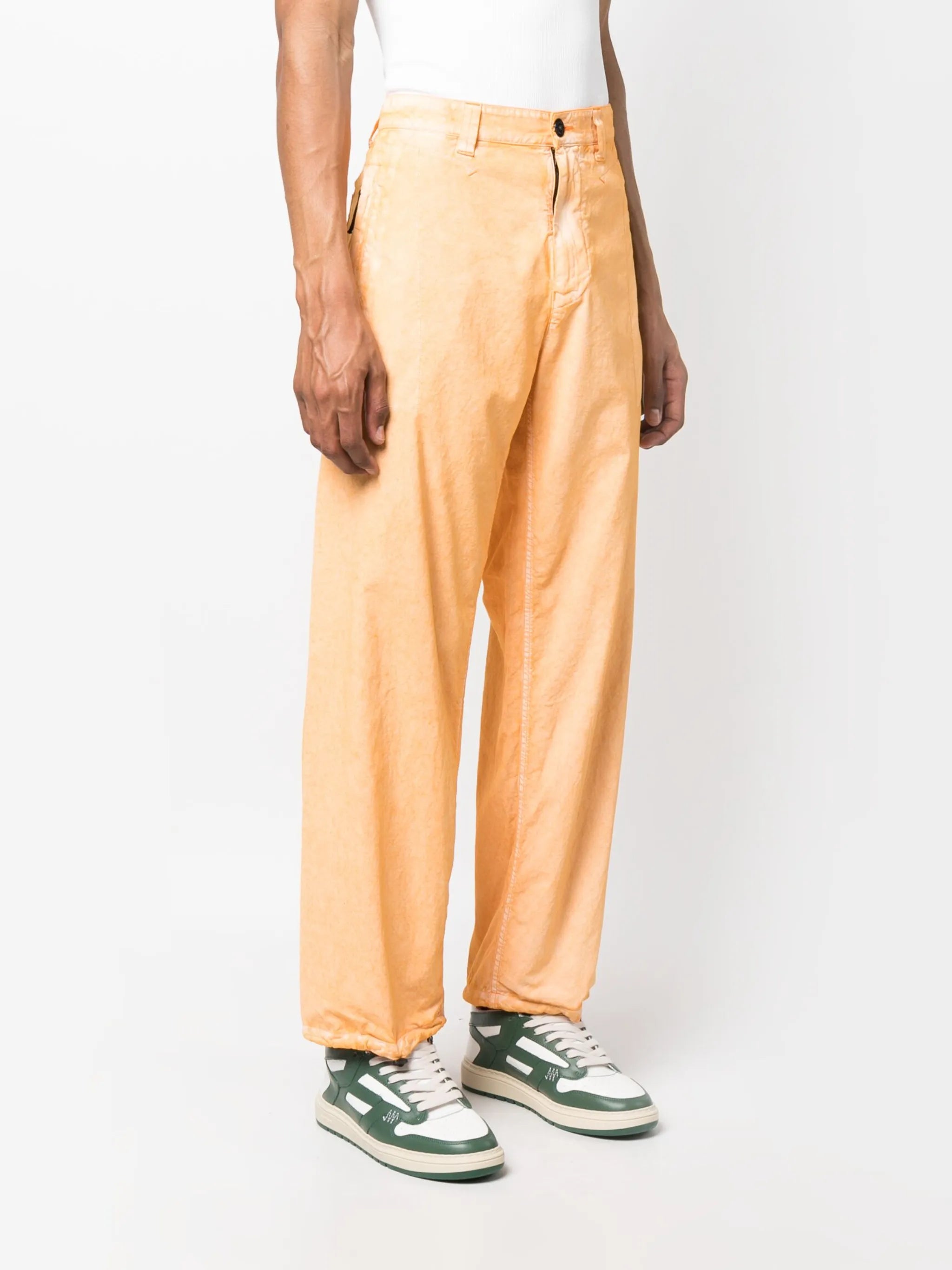 straight-leg cotton trousers