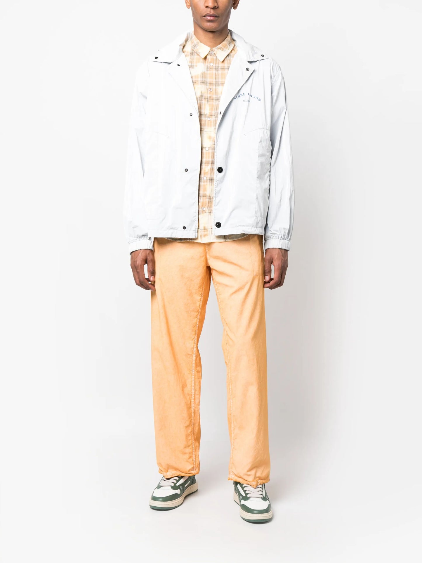 straight-leg cotton trousers