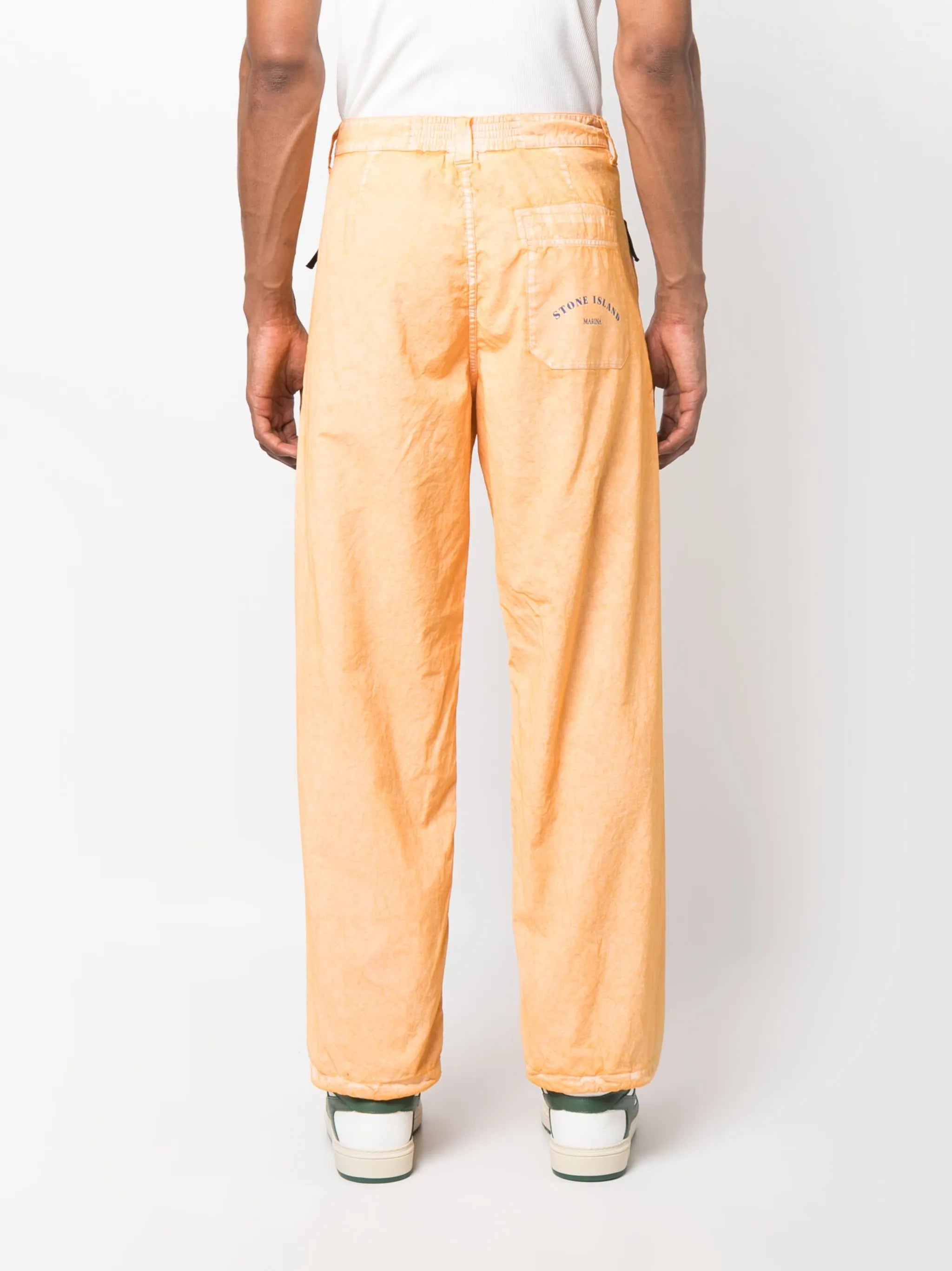 straight-leg cotton trousers