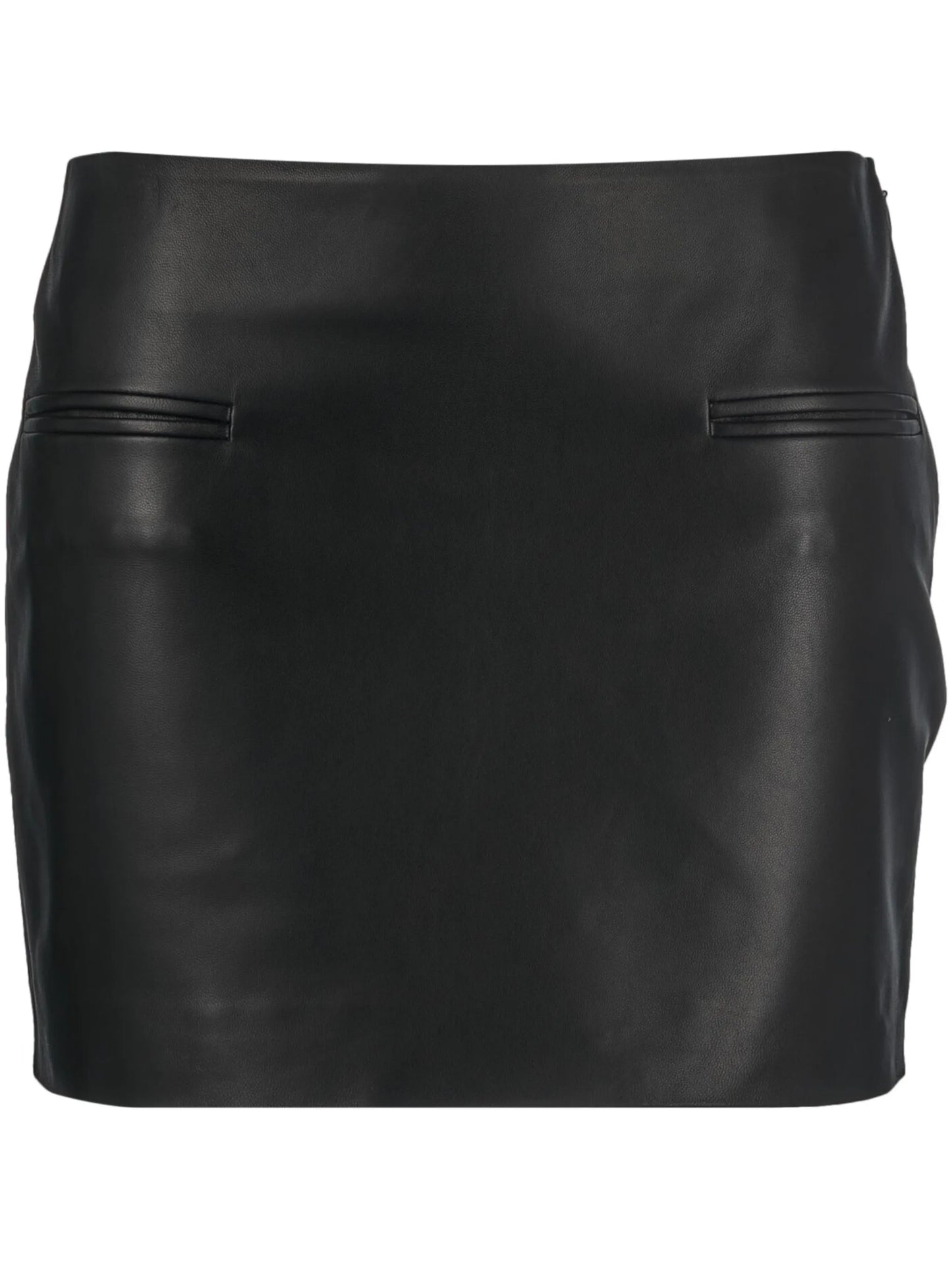 welt pockets leather miniskirt