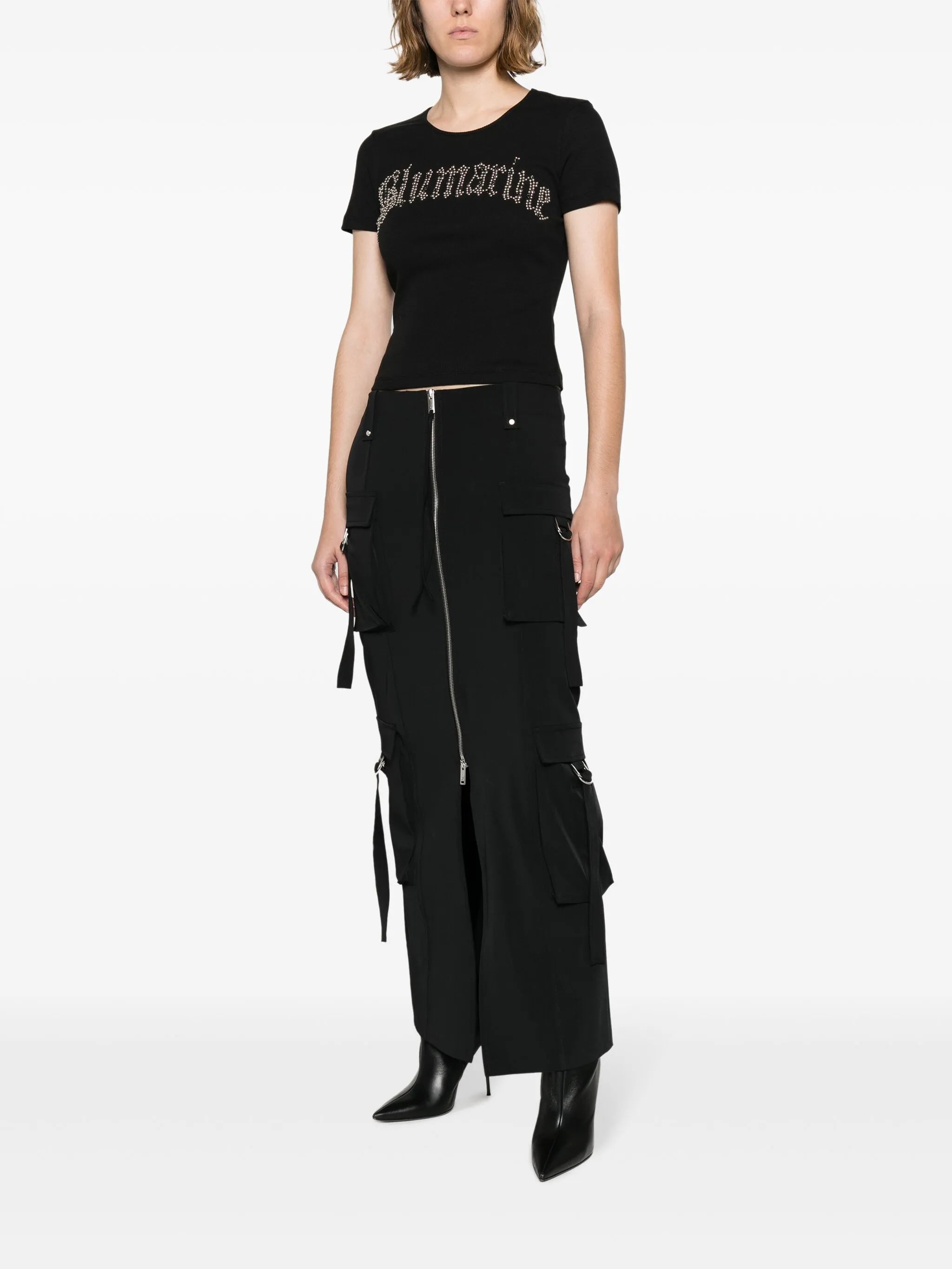 zip-fastening maxi skirt