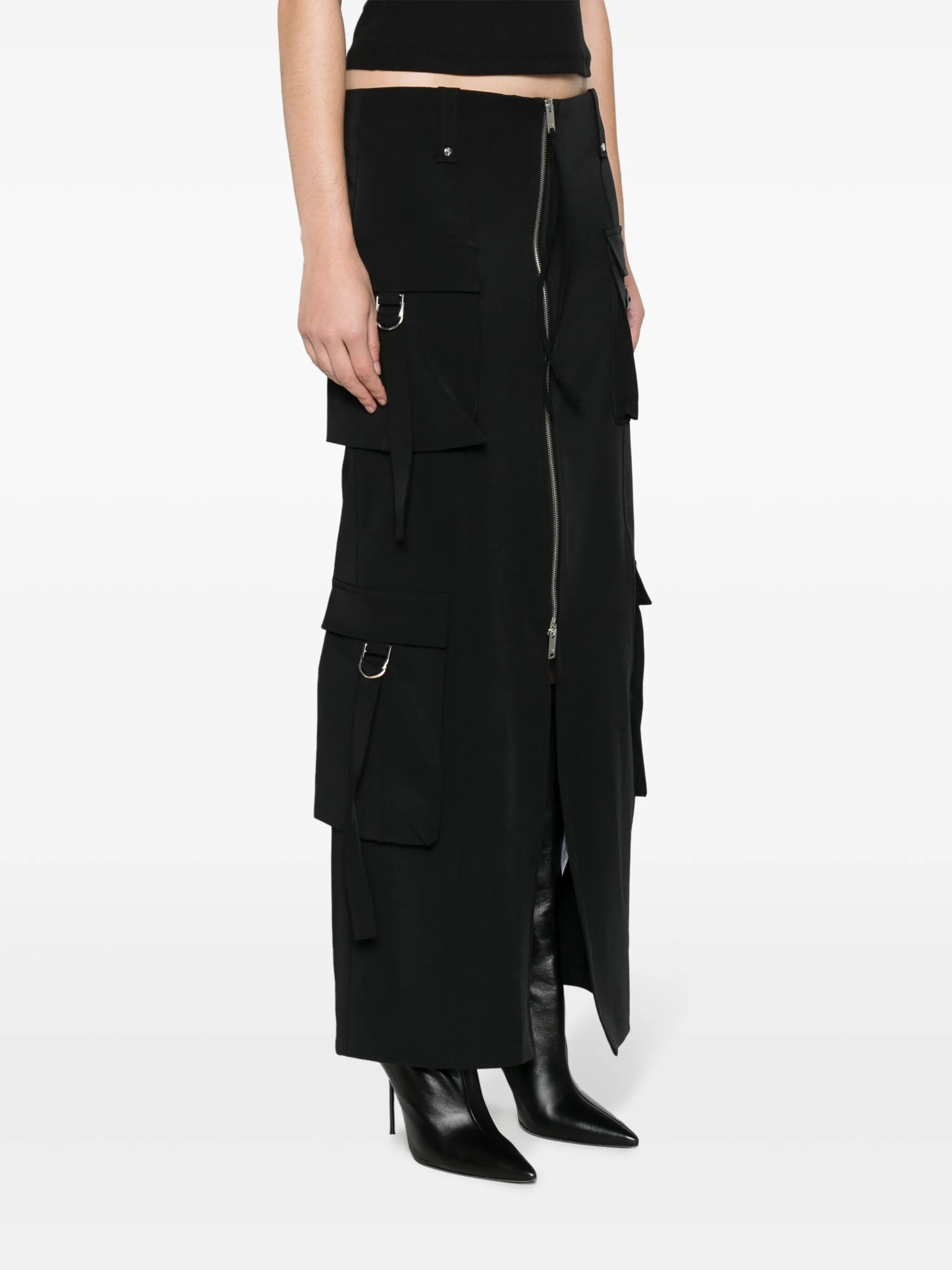 zip-fastening maxi skirt