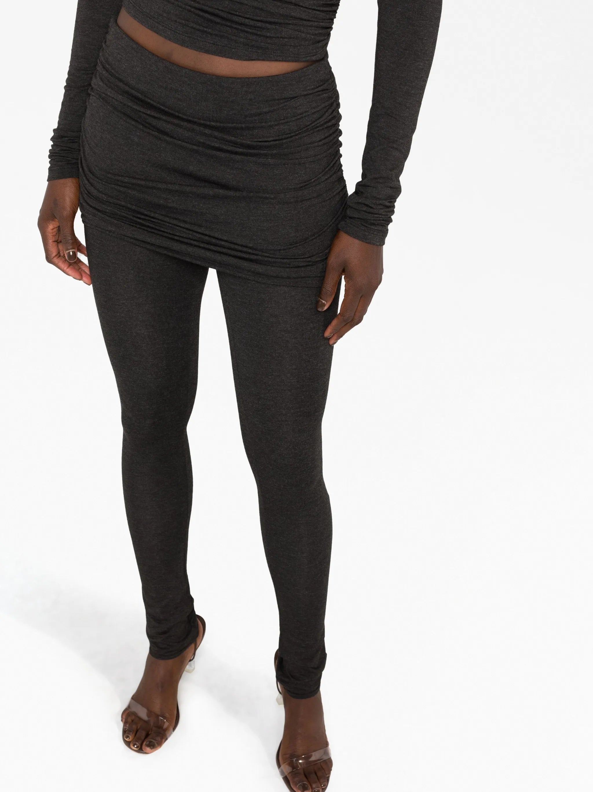 skirt-overlay skinny trousers