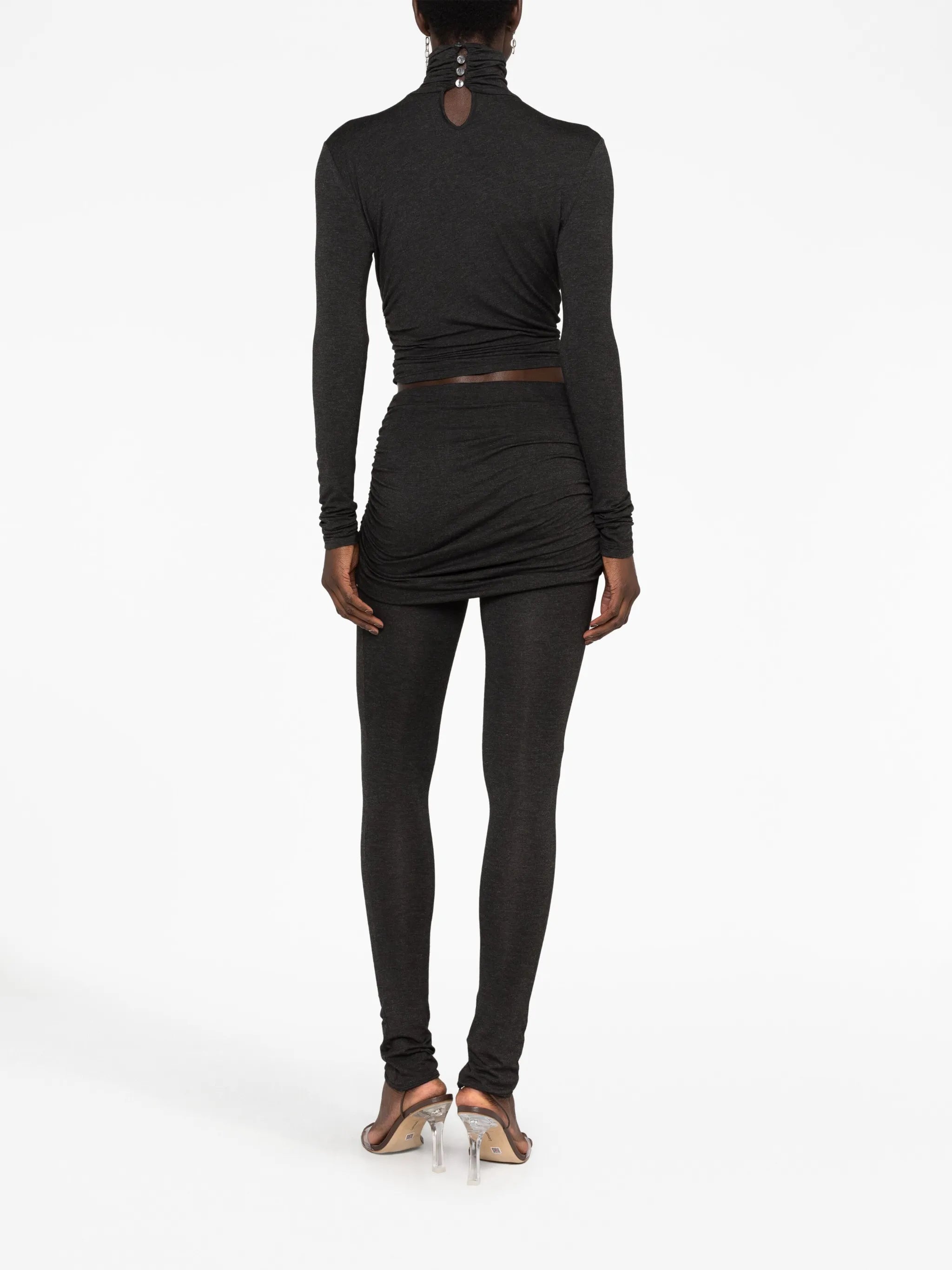skirt-overlay skinny trousers
