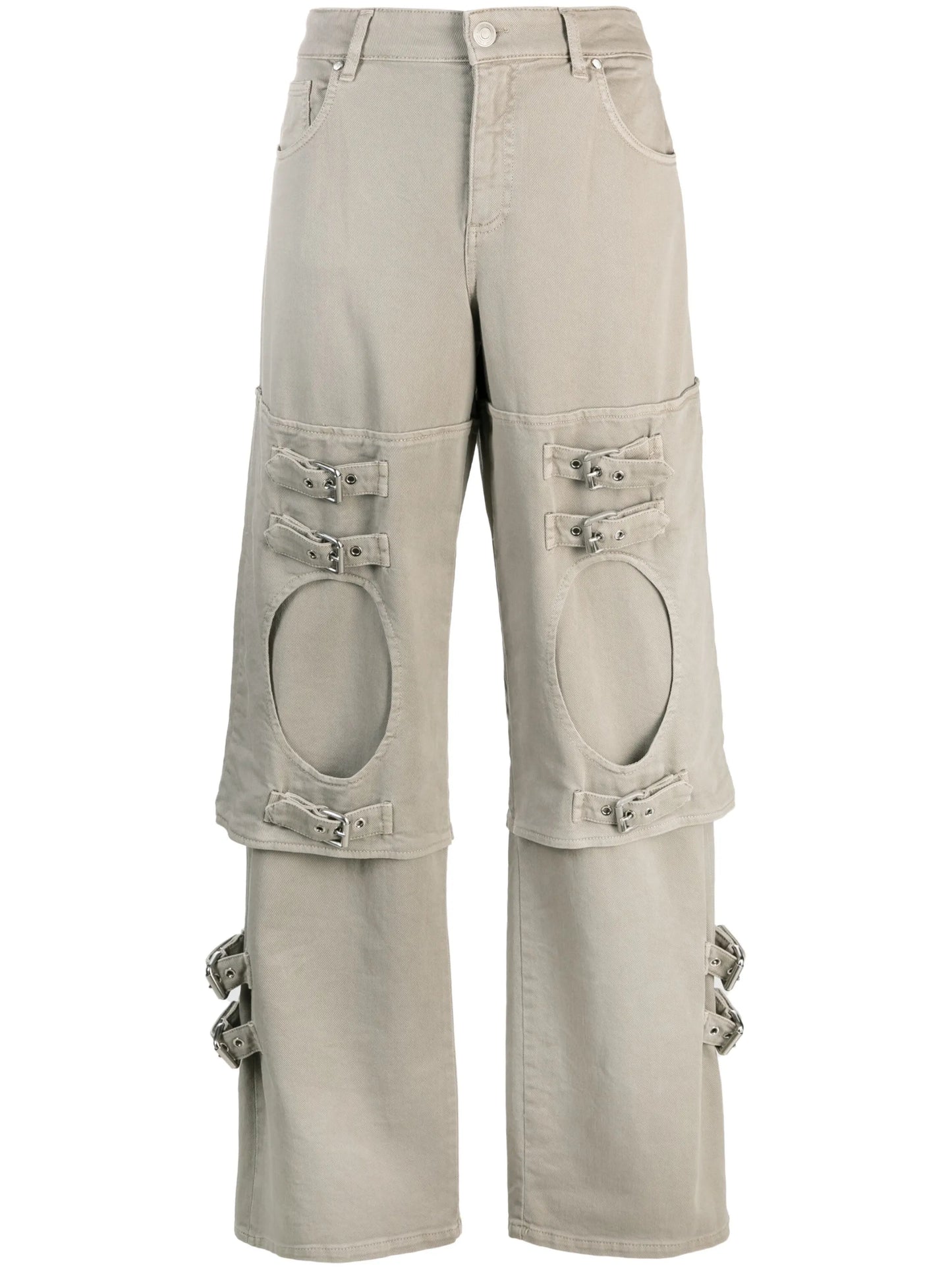 buckle-detail boyfriend jeans