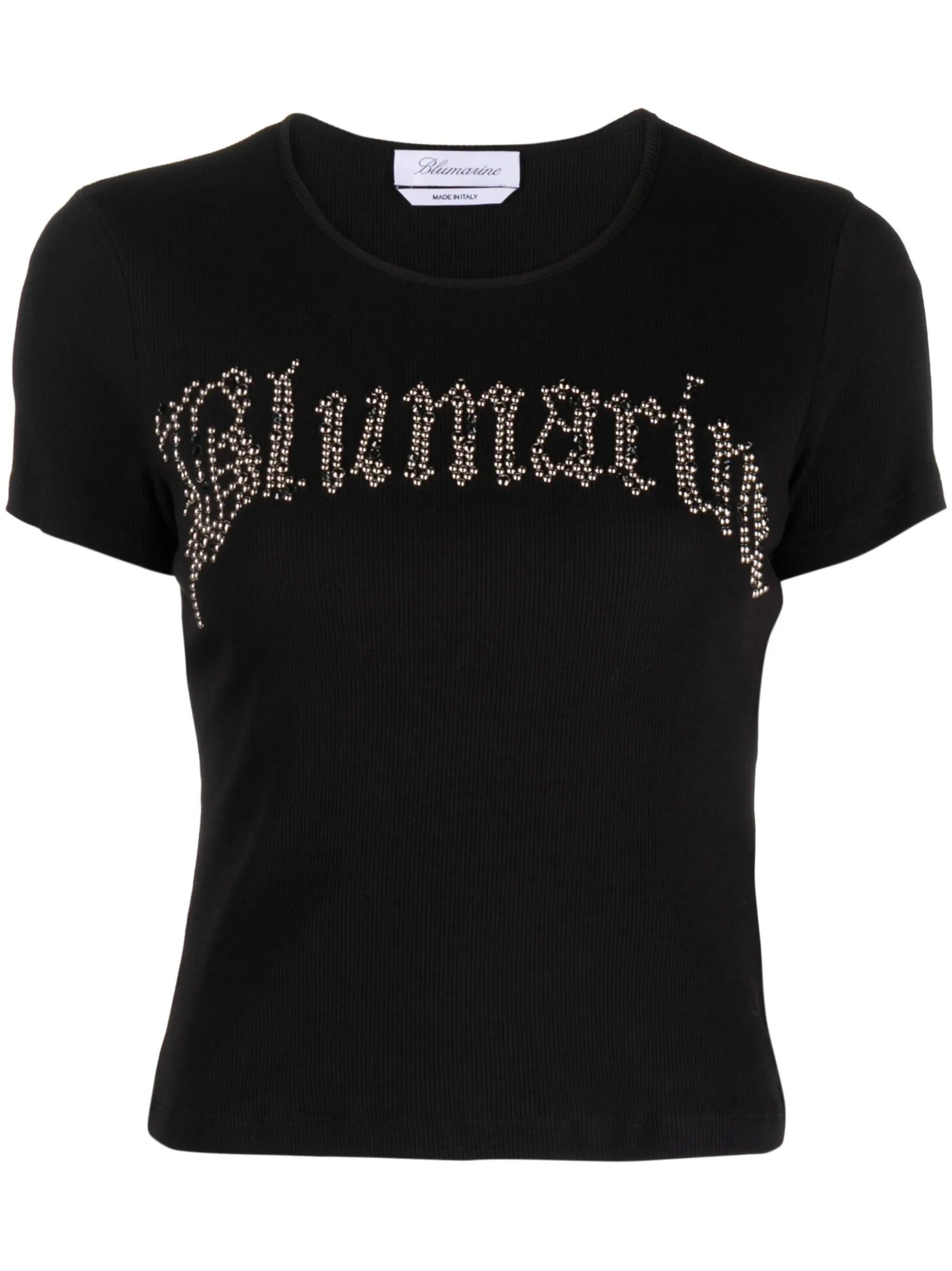 logo-embellished ribbed T-shirt