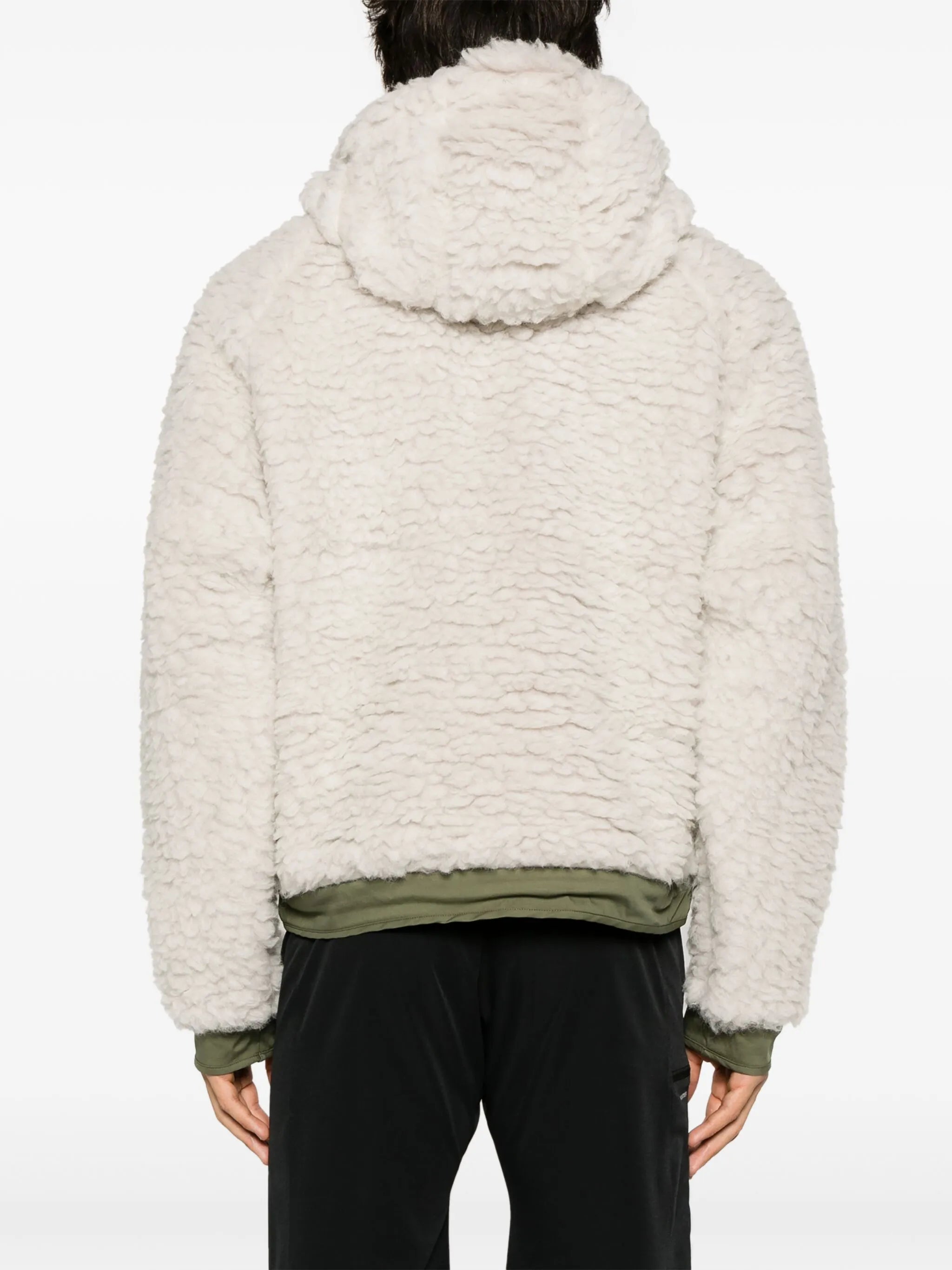 zip-up hooded fleece jacket