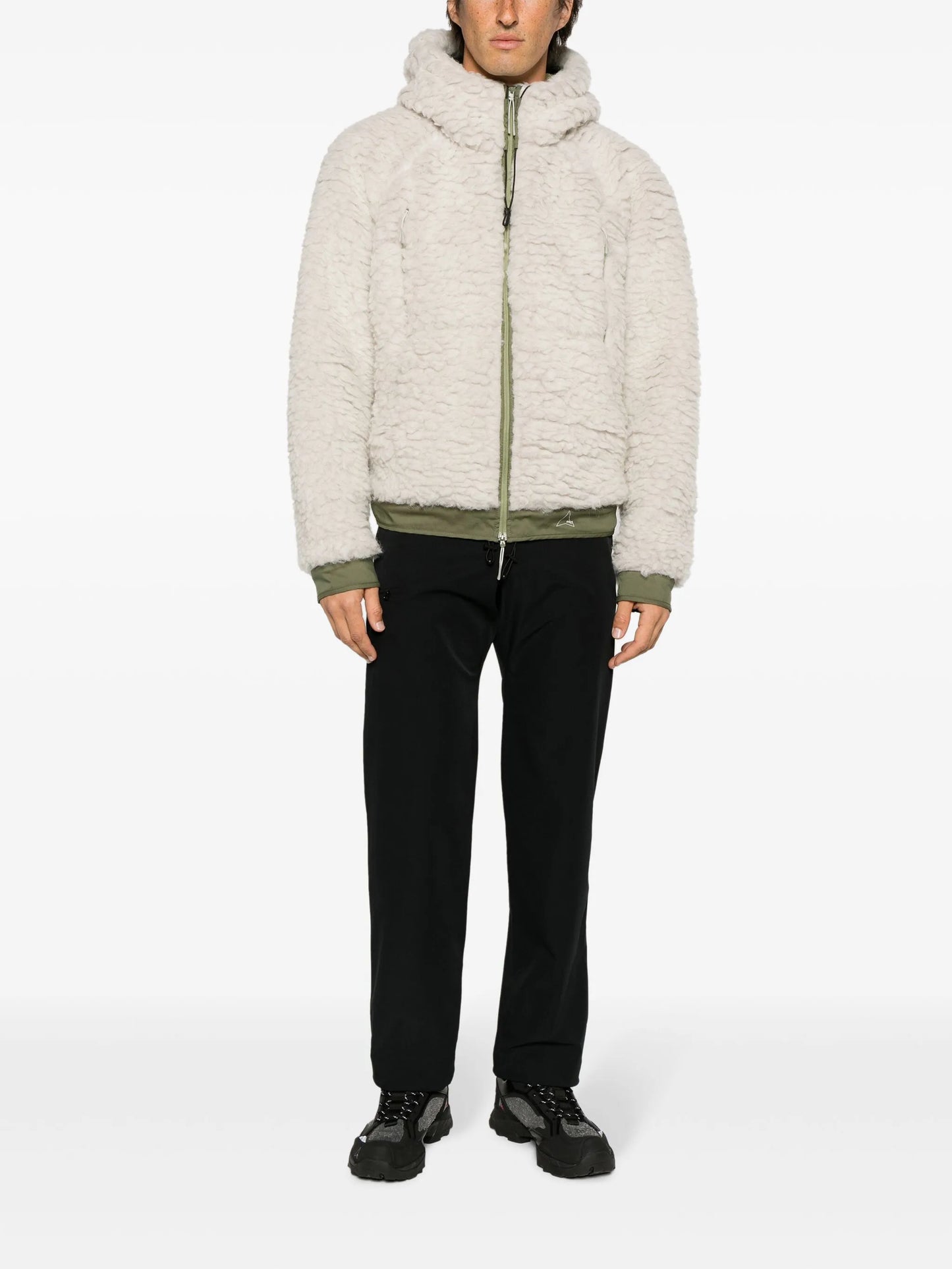 zip-up hooded fleece jacket