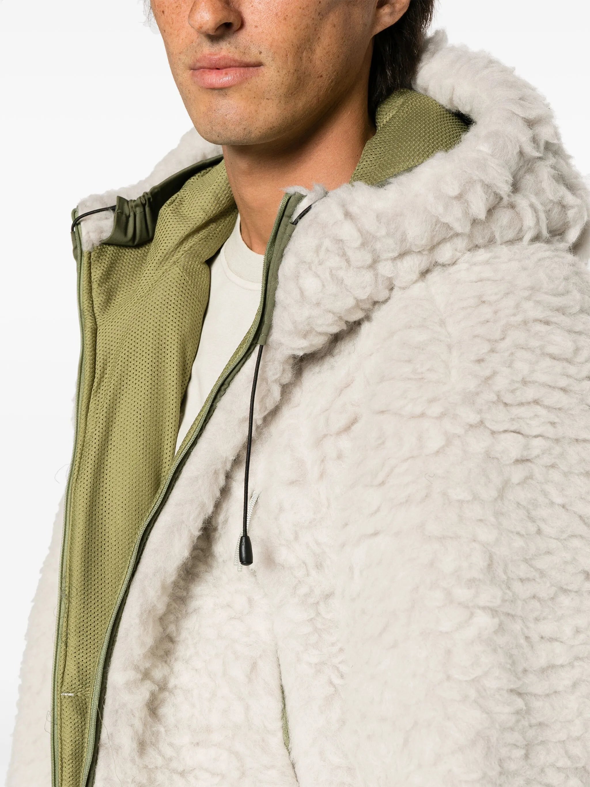 zip-up hooded fleece jacket