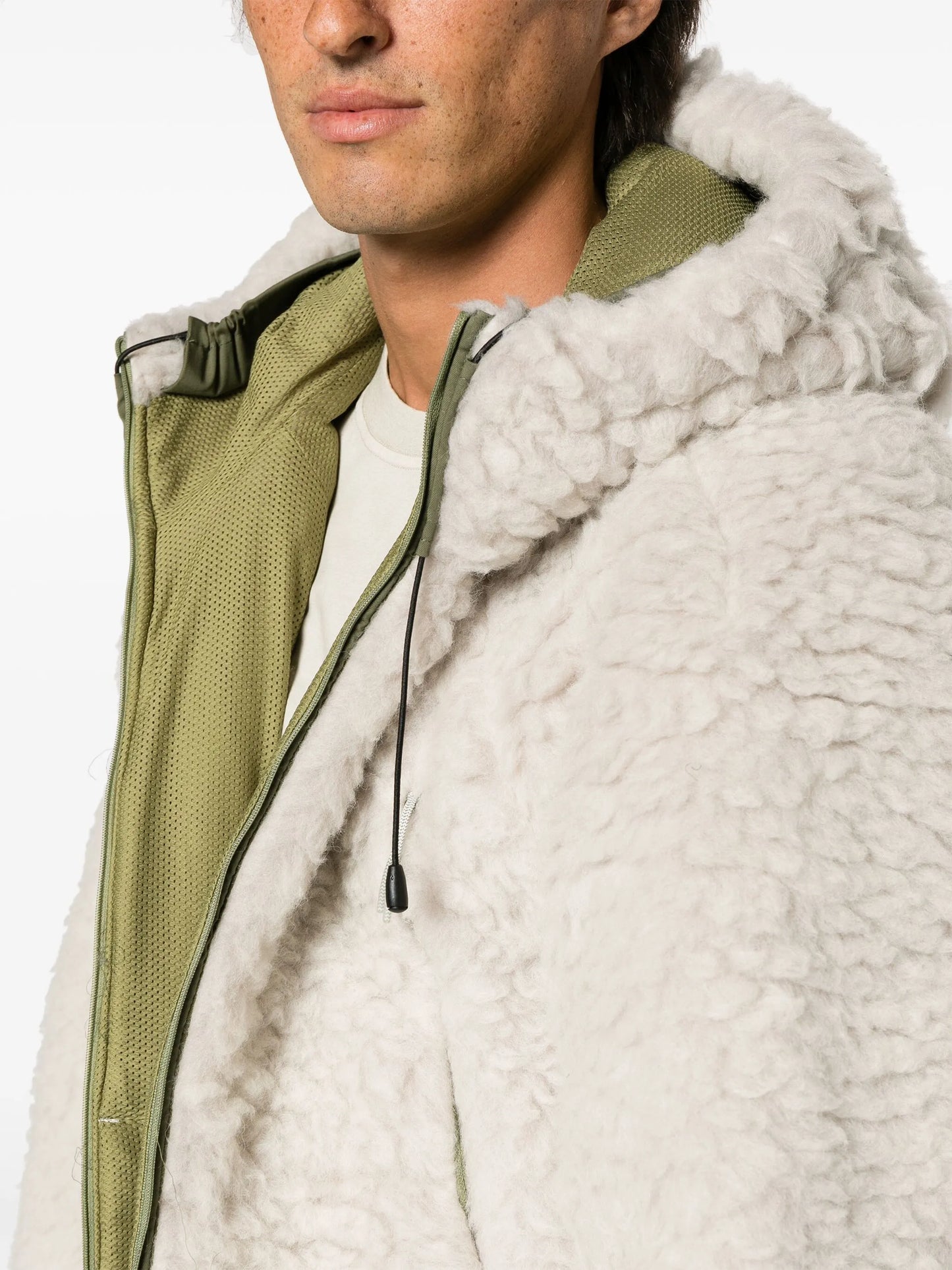zip-up hooded fleece jacket