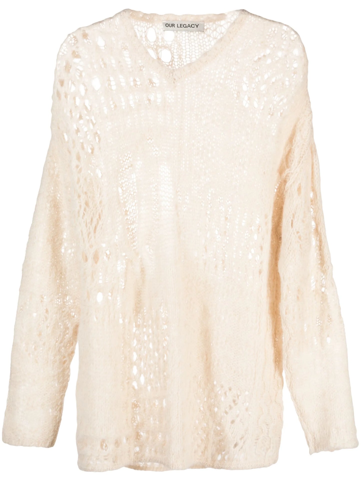 crochet-knit alpaca-wool jumper