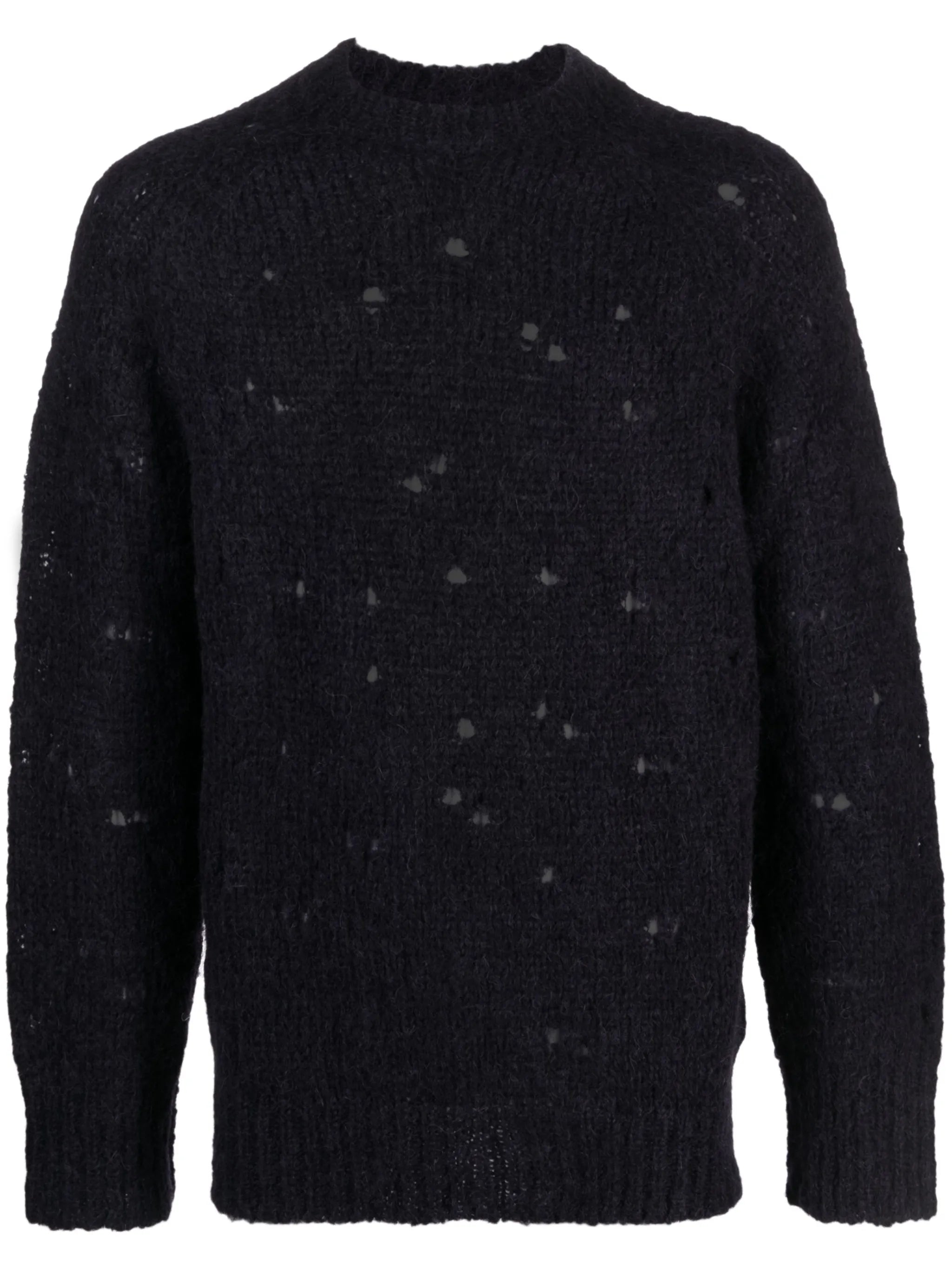 Needle Drop distressed-effect jumper
