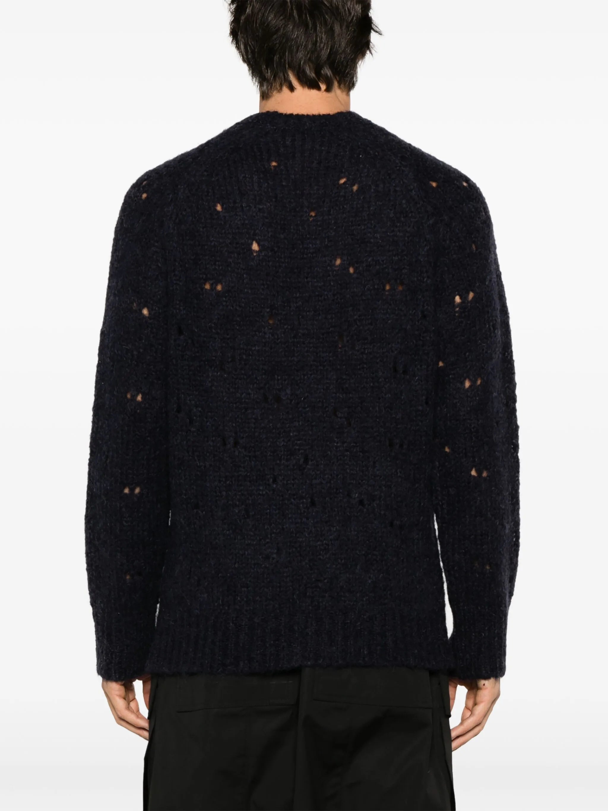 Needle Drop distressed-effect jumper