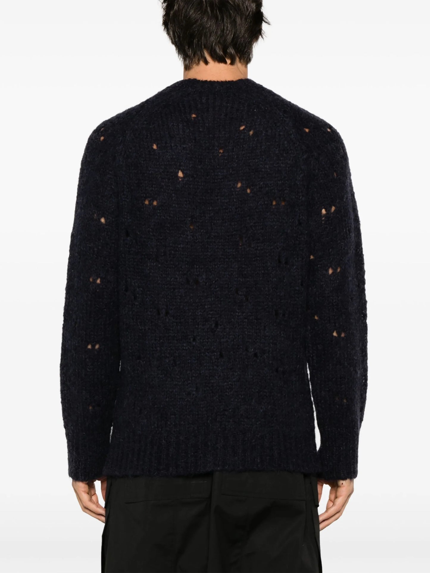 Needle Drop distressed-effect jumper
