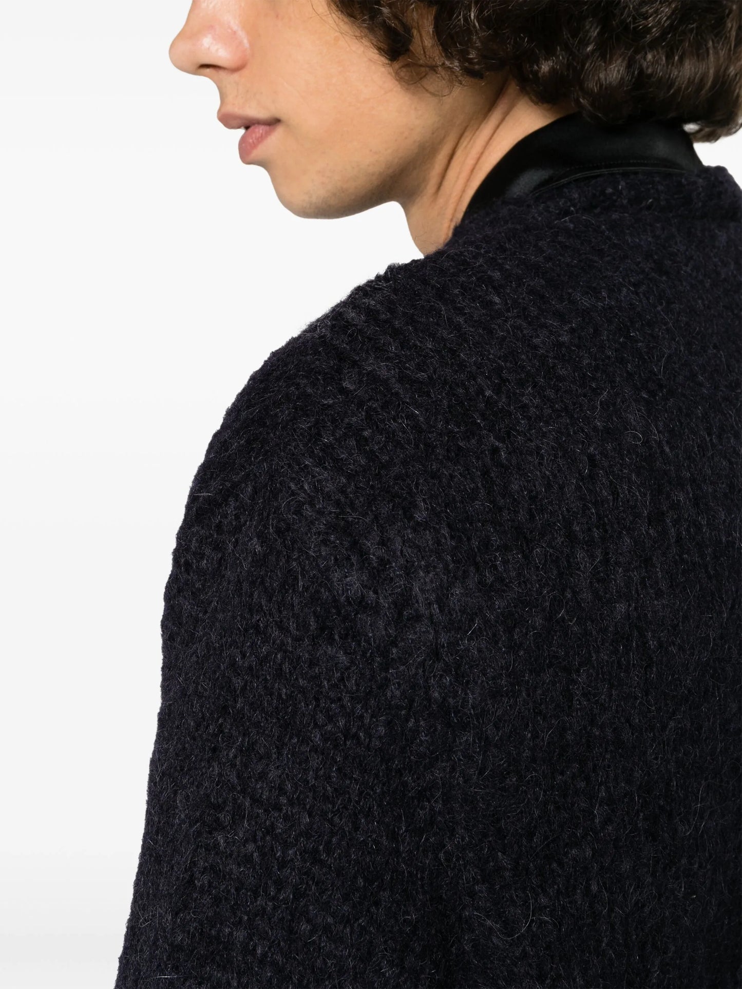 crew-neck button-up carrdigan