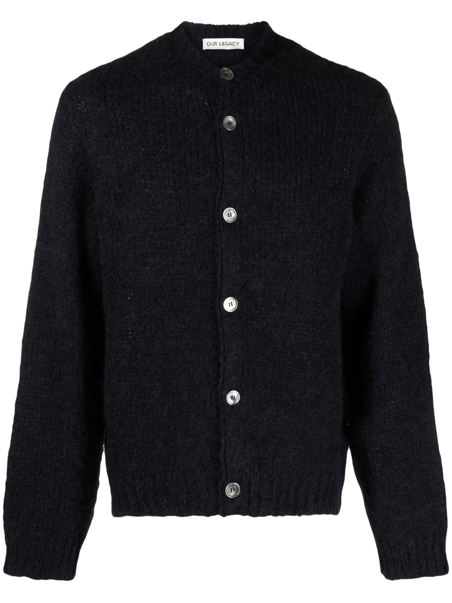 crew-neck button-up carrdigan