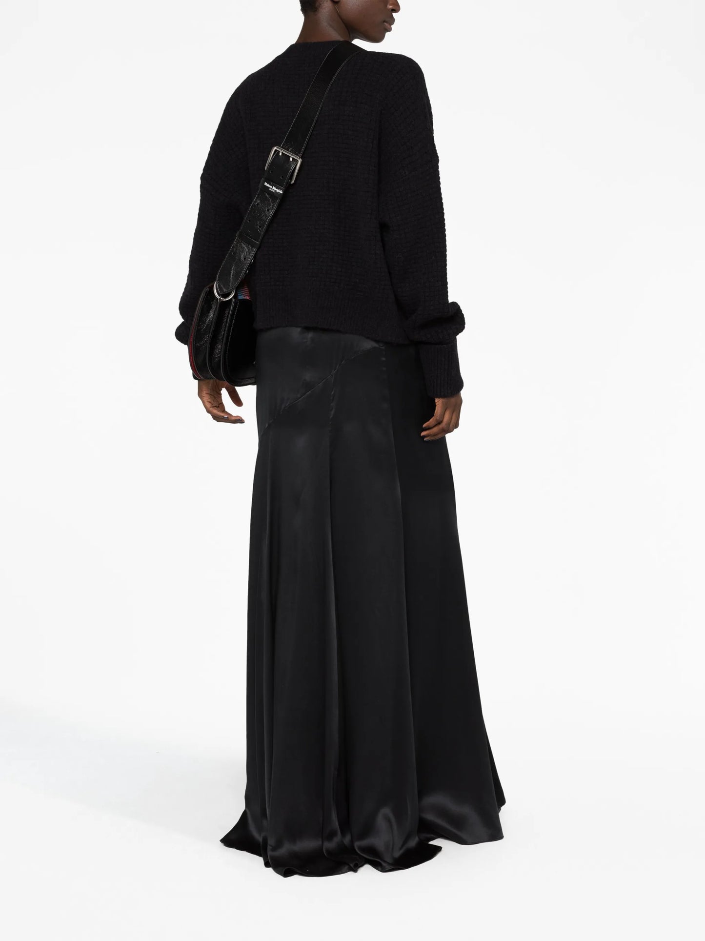 logo-embroidered chunky-knit jumper