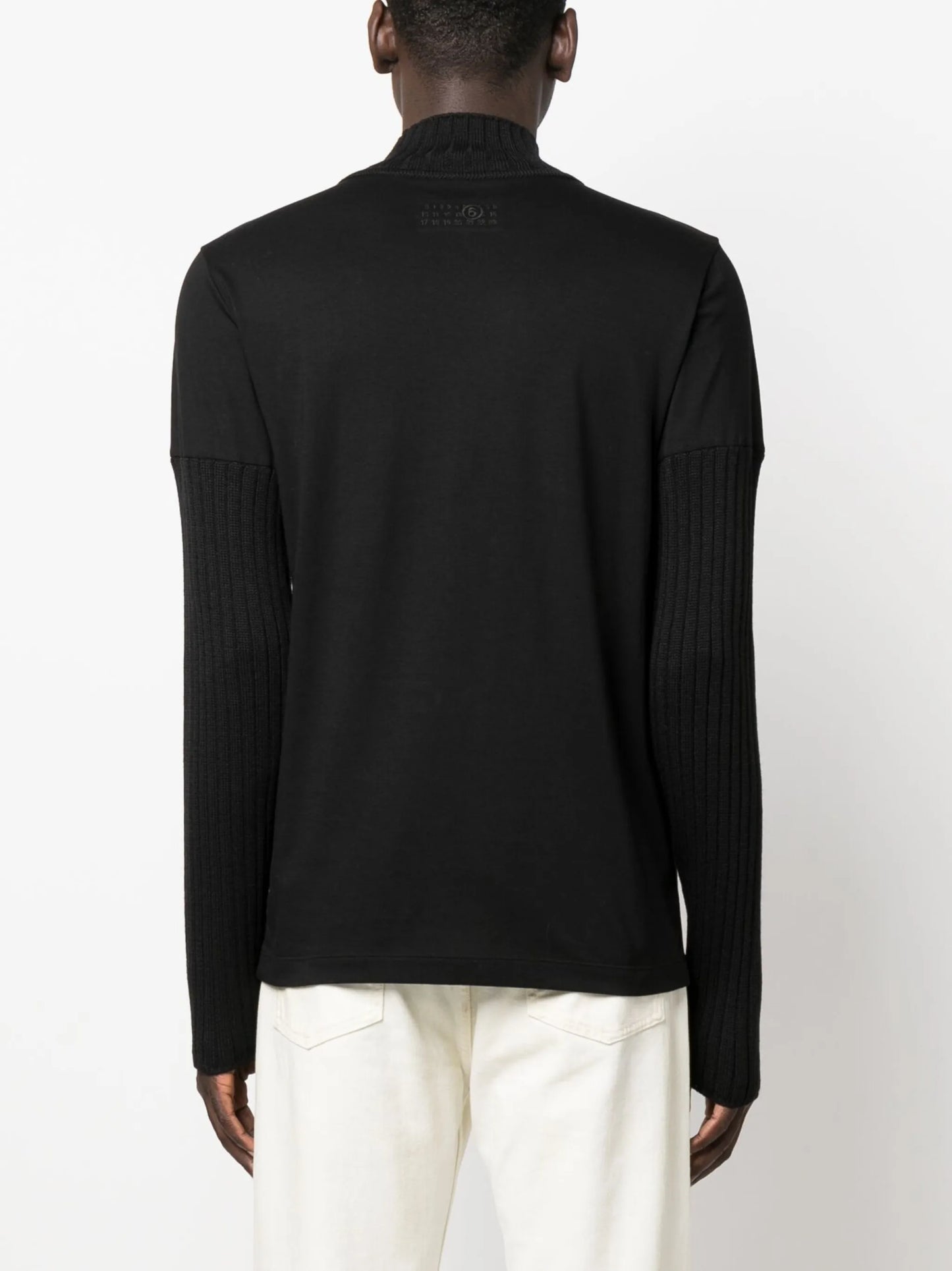 ribbed-detail high-neck sweatshirt