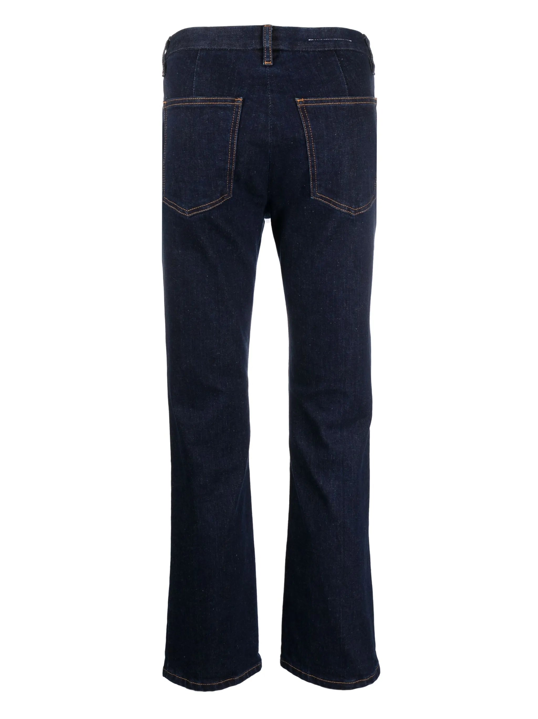 mid-rise straight-leg jeans