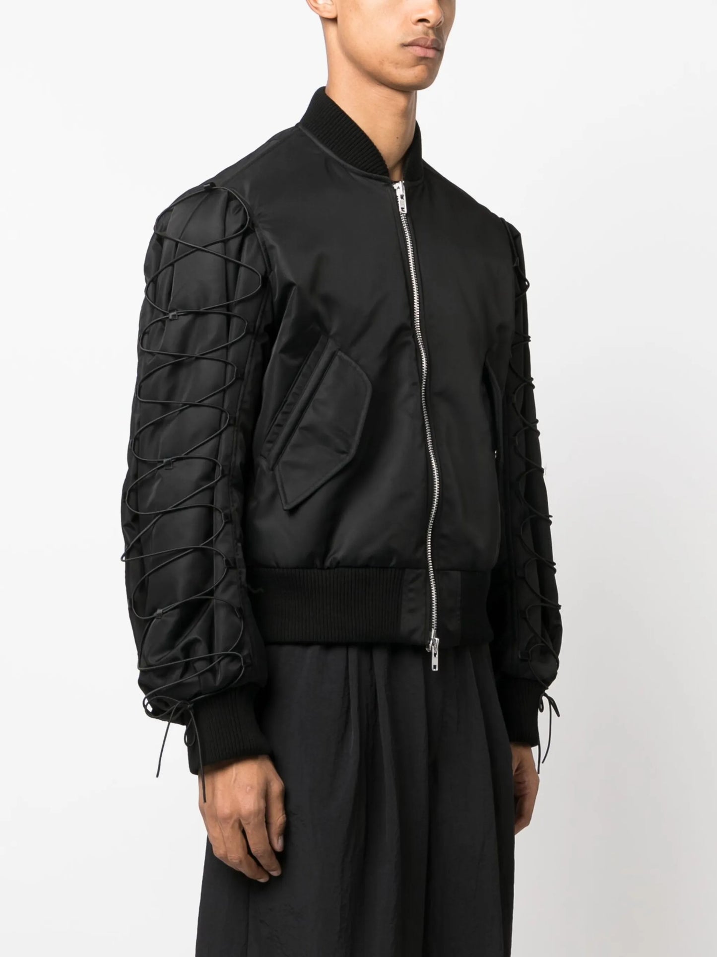lace-up bomber jacket