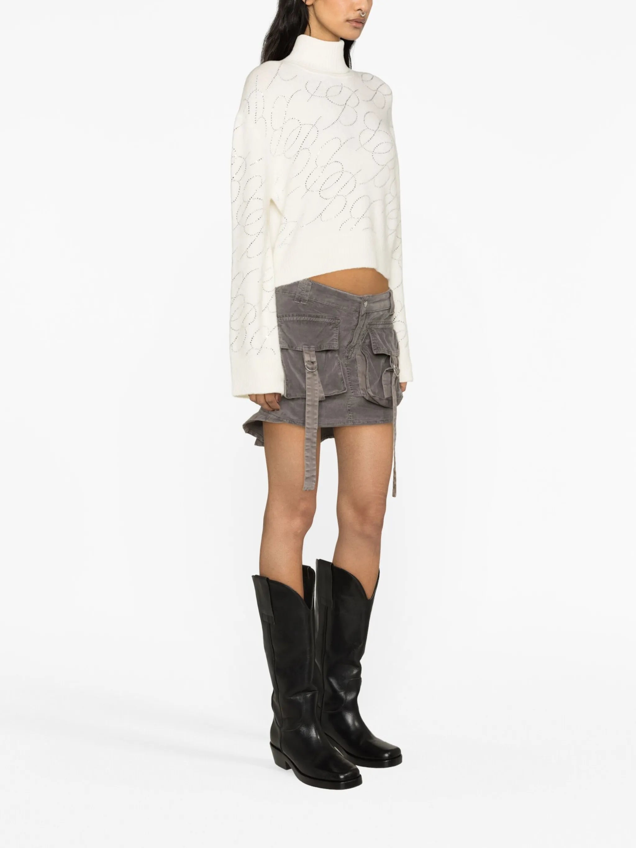 logo-embellished roll-neck jumper