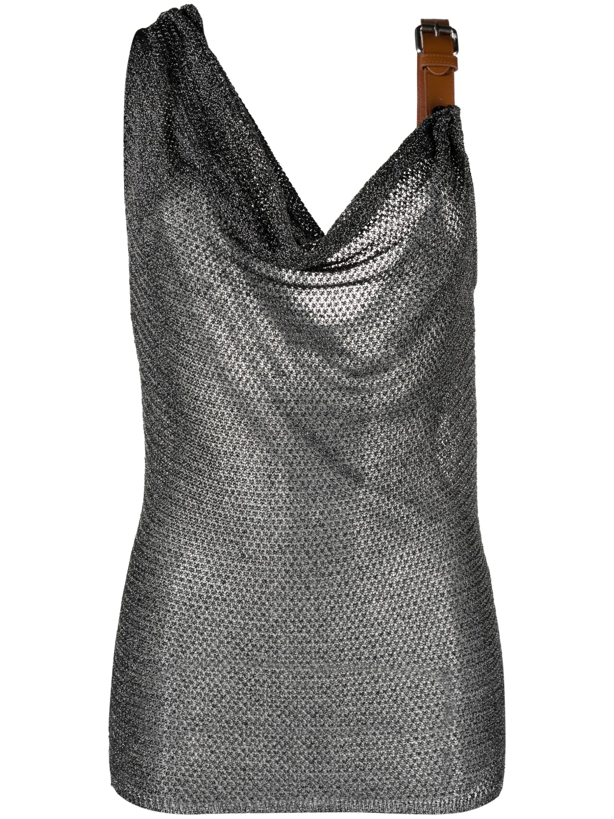 draped Lurex top
