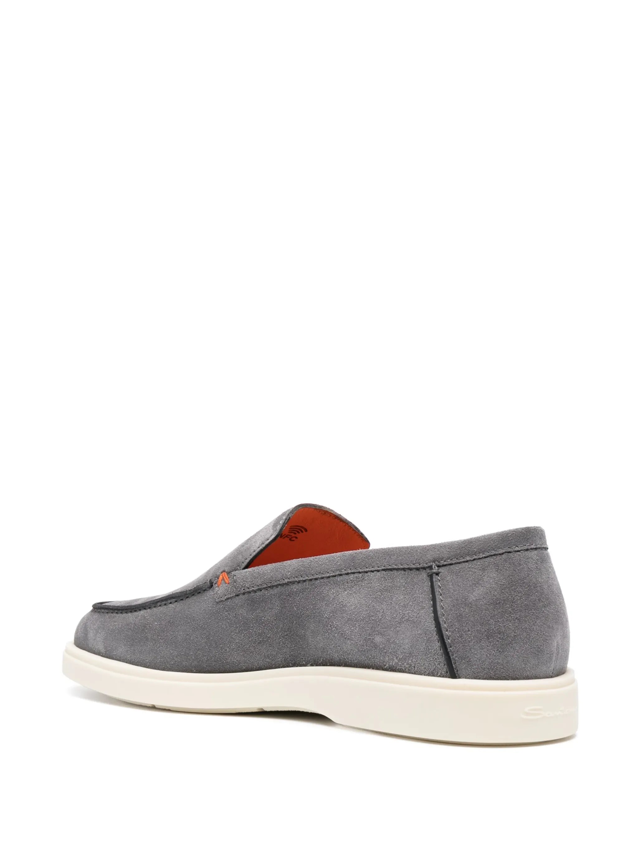 almond-toe suede loafers