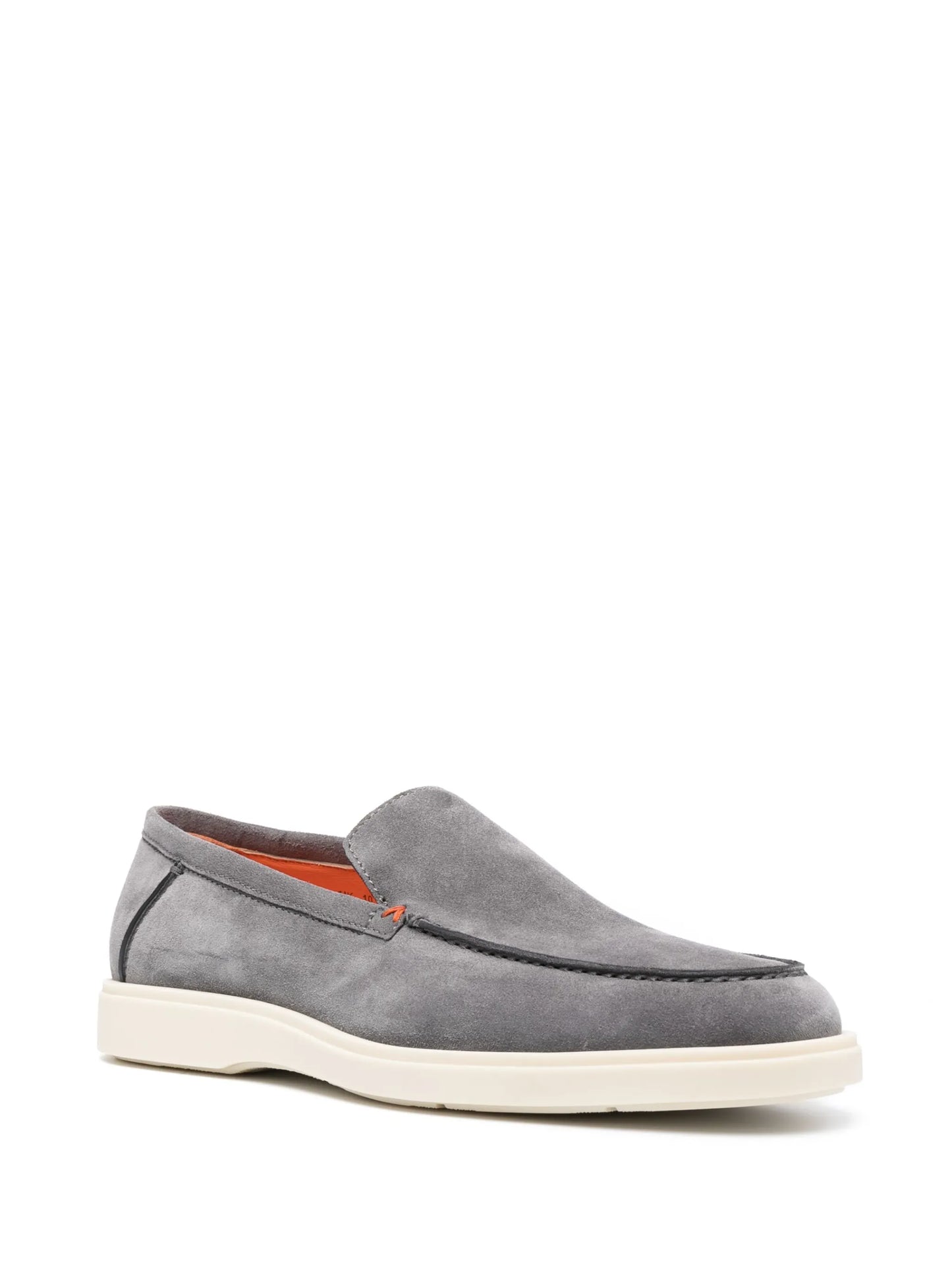 almond-toe suede loafers