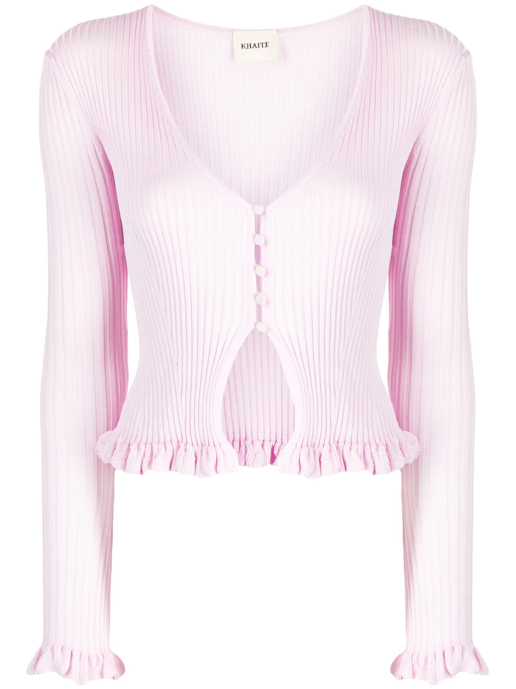 Zinnia ruffle silk cardigan
