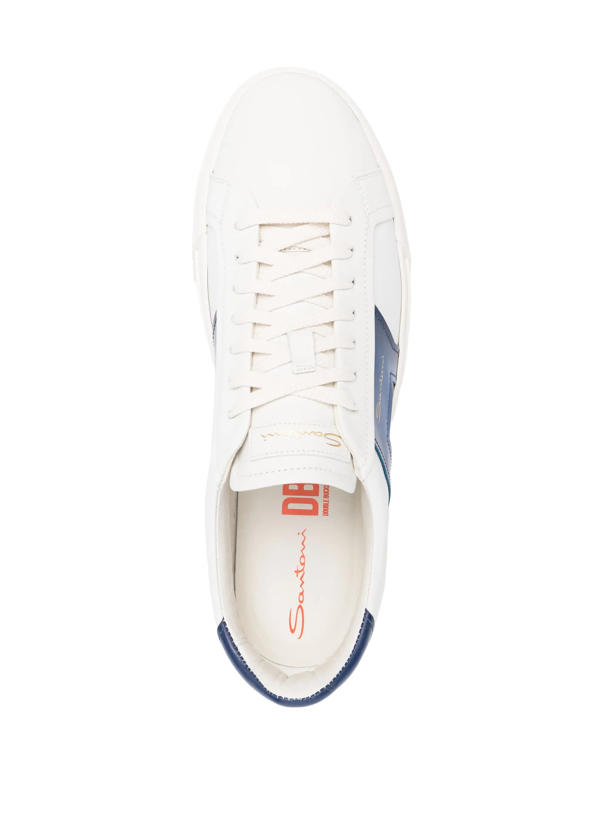 Double Buckle low-top leather sneakers