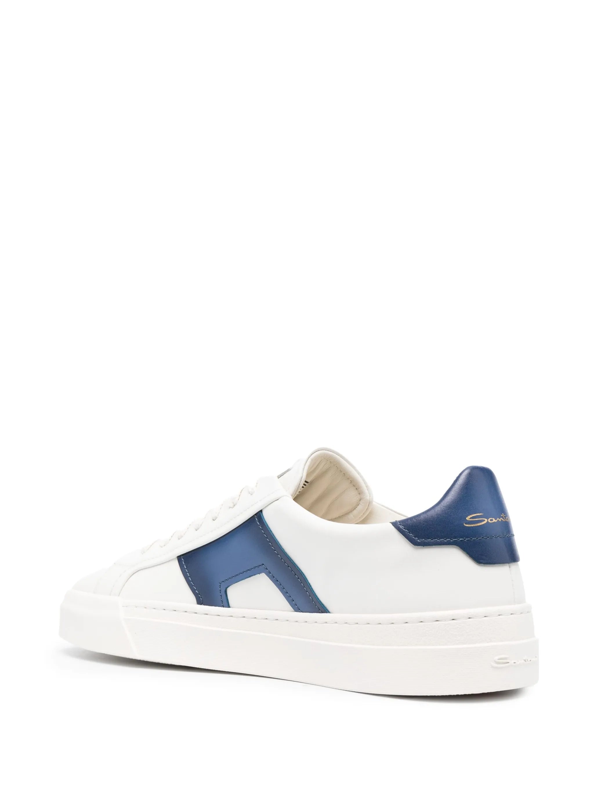 Double Buckle low-top leather sneakers