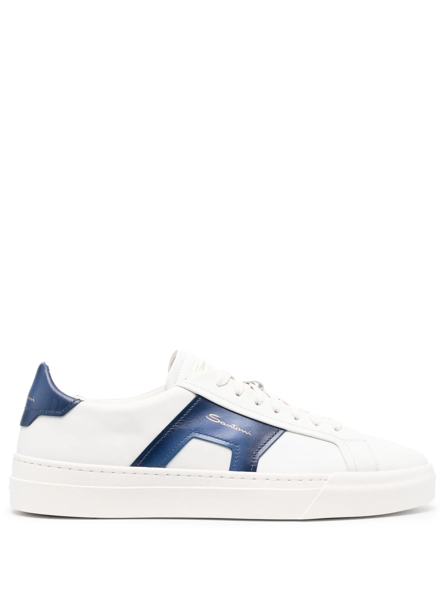 Double Buckle low-top leather sneakers